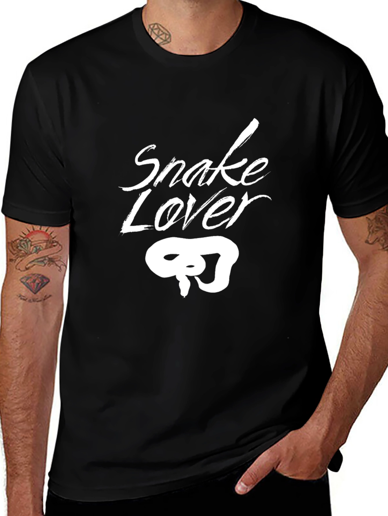 Variant 17 of Snake Lover Graphic Tee - Black