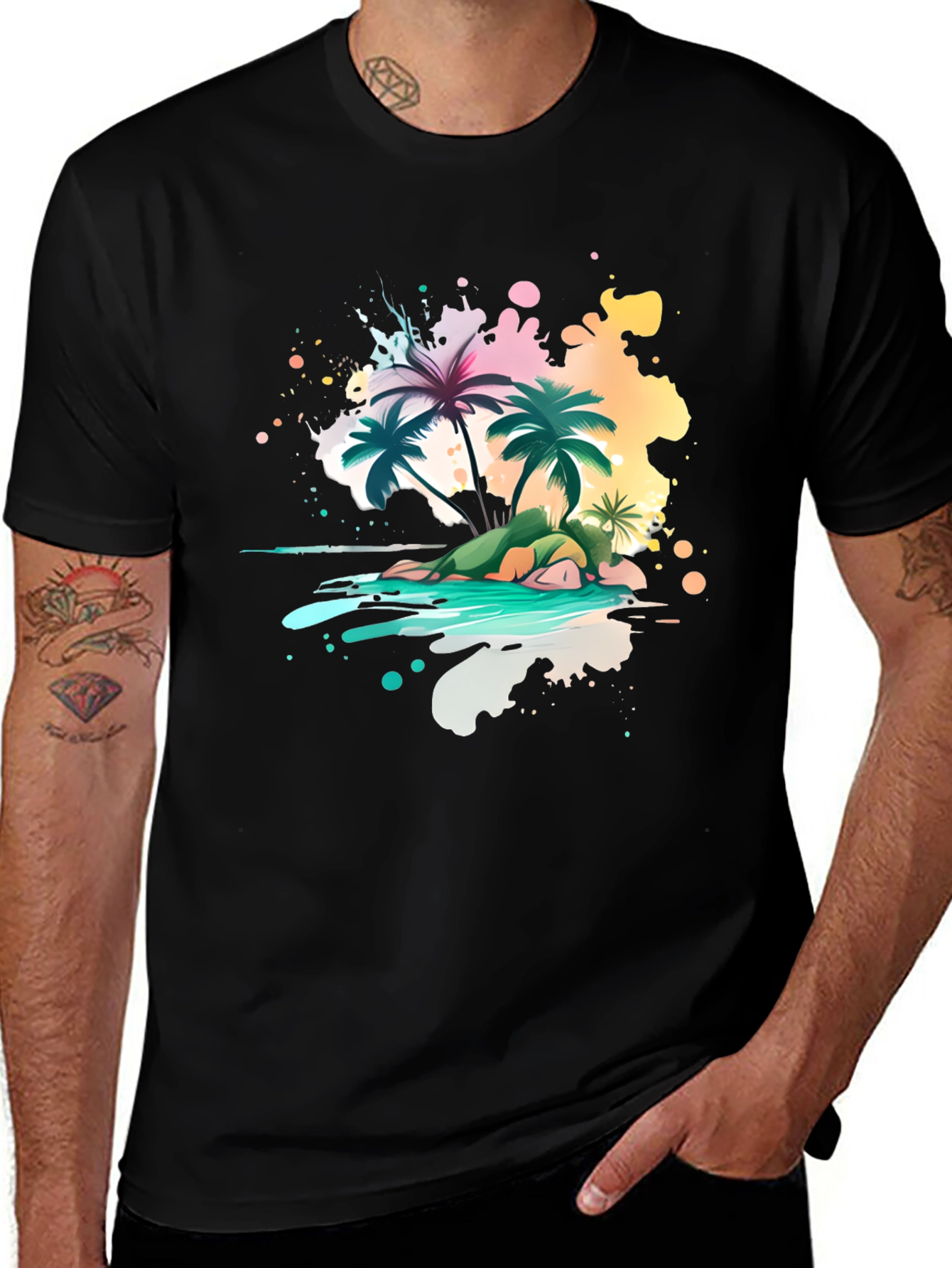 Variant 27 of Island Palm Tree Graphic Tee