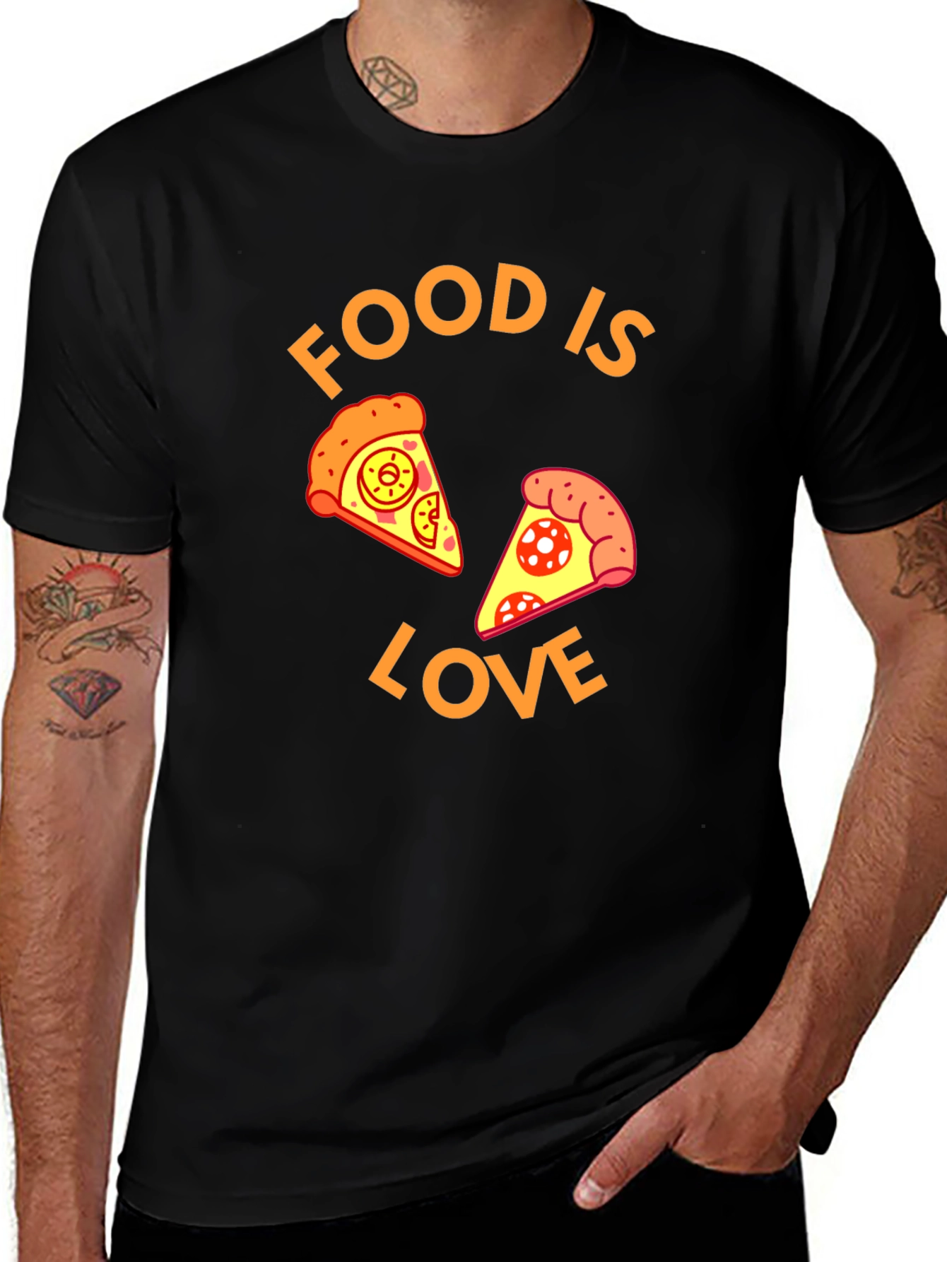 Variant 6 of Food is Love Pizza Graphic Tee