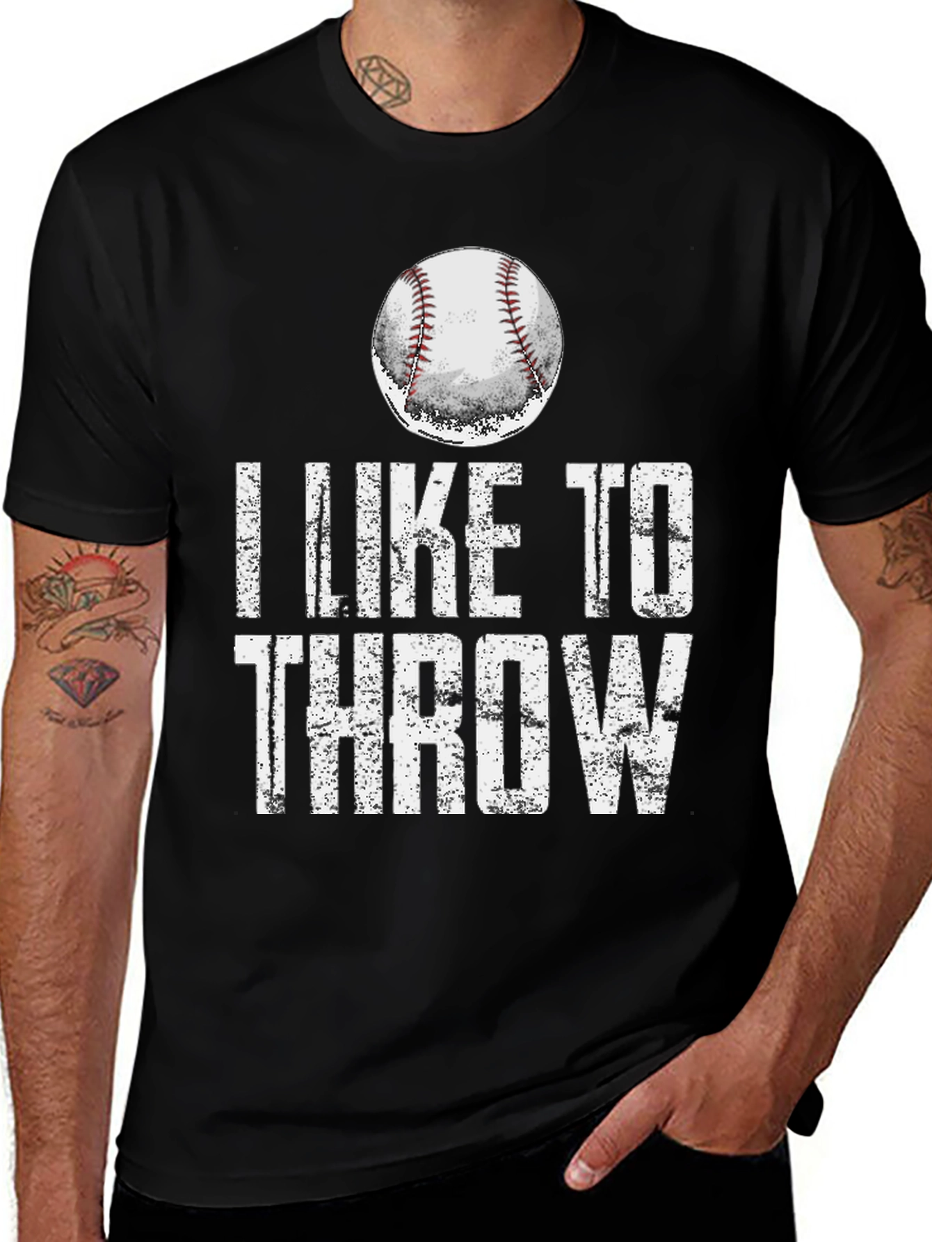 Variant 7 of I Like To Throw Baseball Graphic T-Shirt