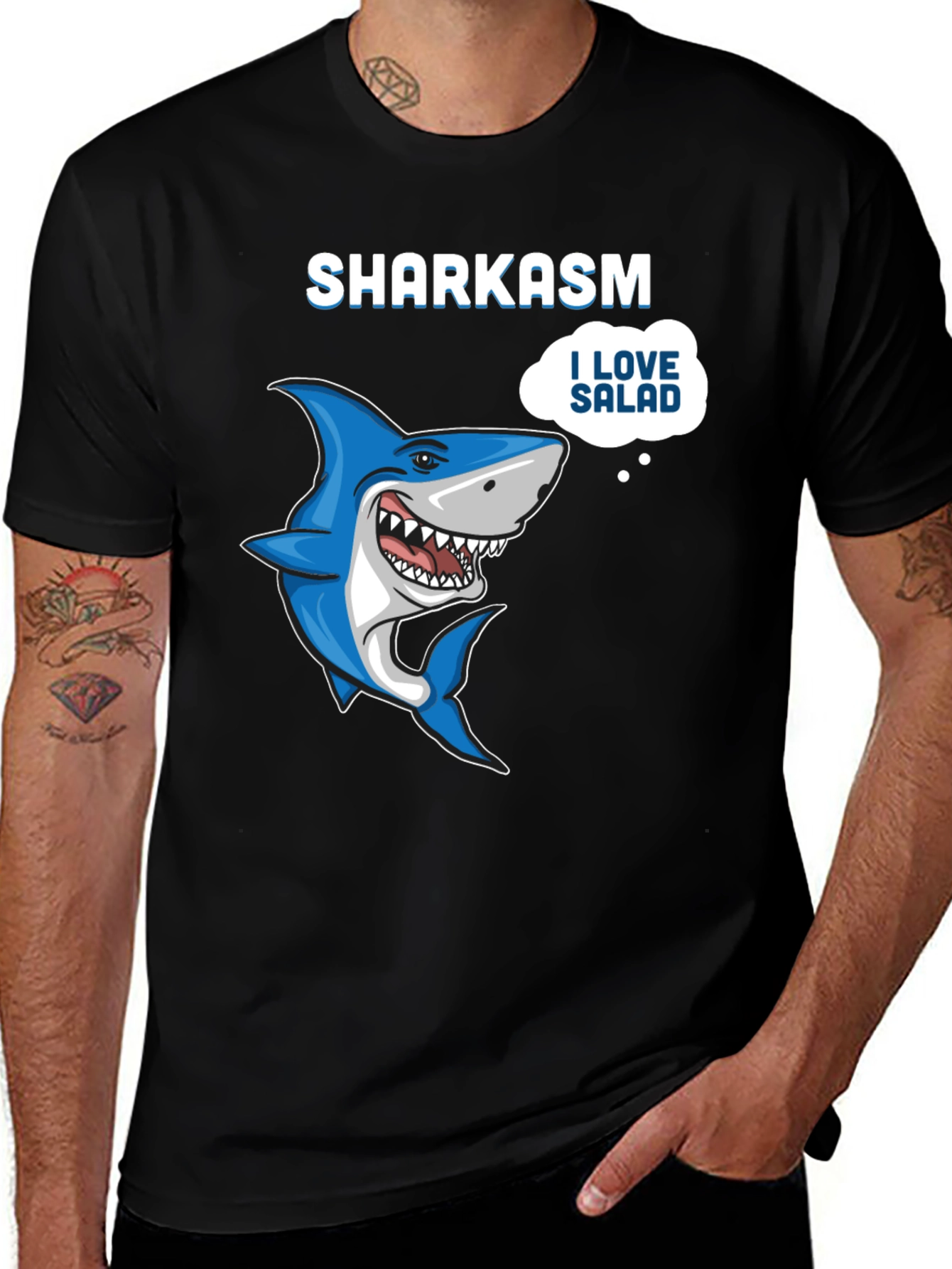 Sharkasm Salad Lover T-Shirt - Funny Shark Graphic Tee