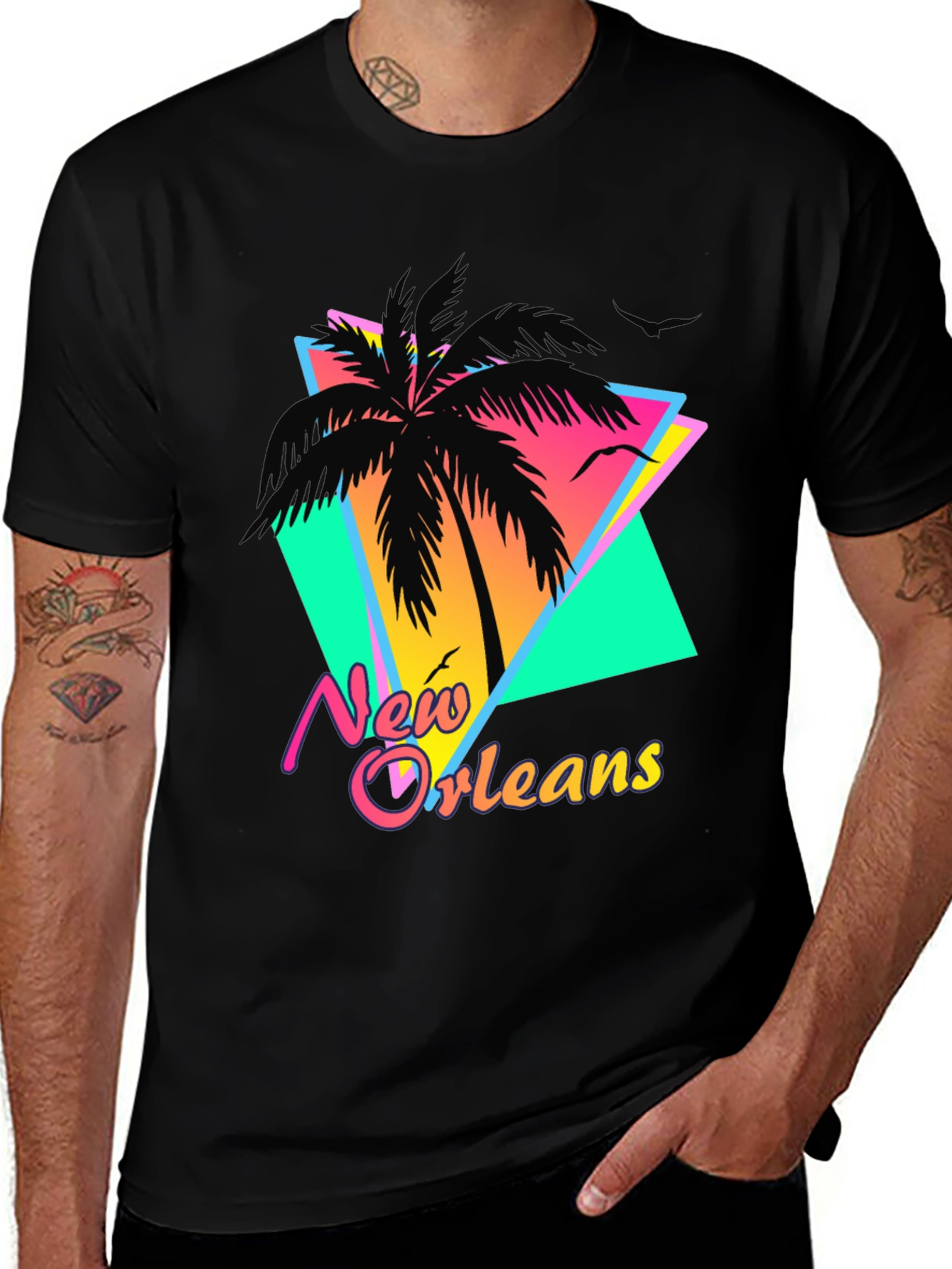 New Orleans Retro Palm Tree T-Shirt