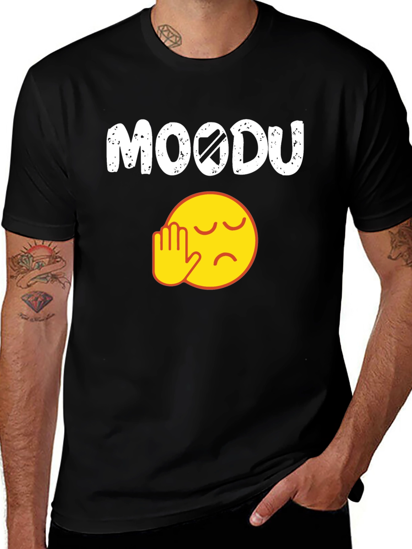 Variant 15 of Mood Off Emoji Black Graphic Tee