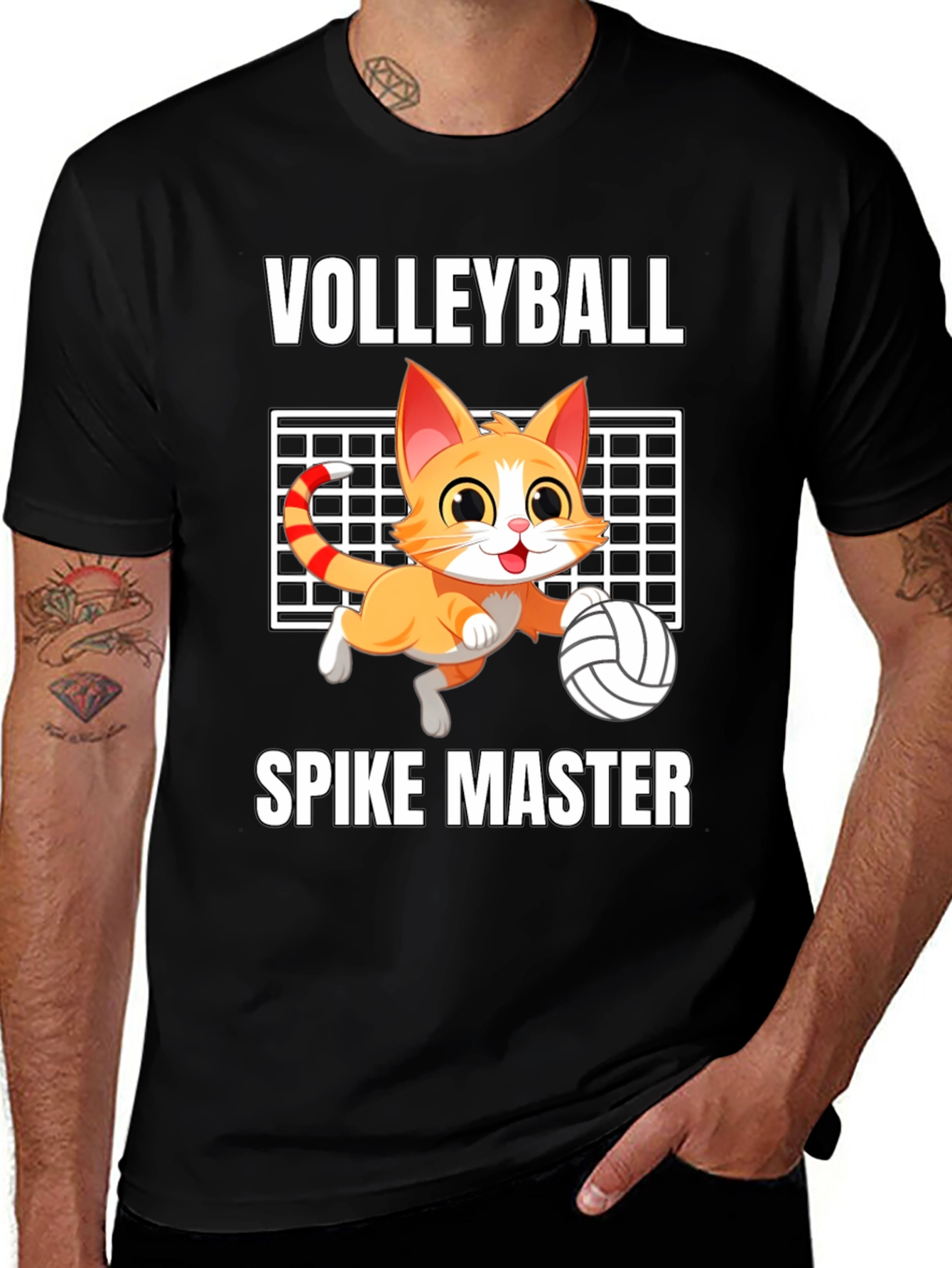 Variant 28 of Volleyball Spike Master Cat T-Shirt