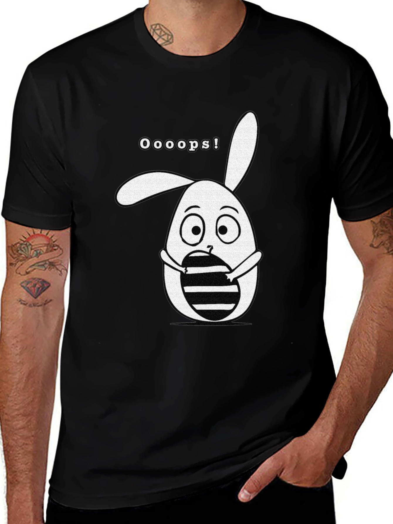 Variant 25 of Oops! Egg Bunny Graphic Tee - Easter Fun