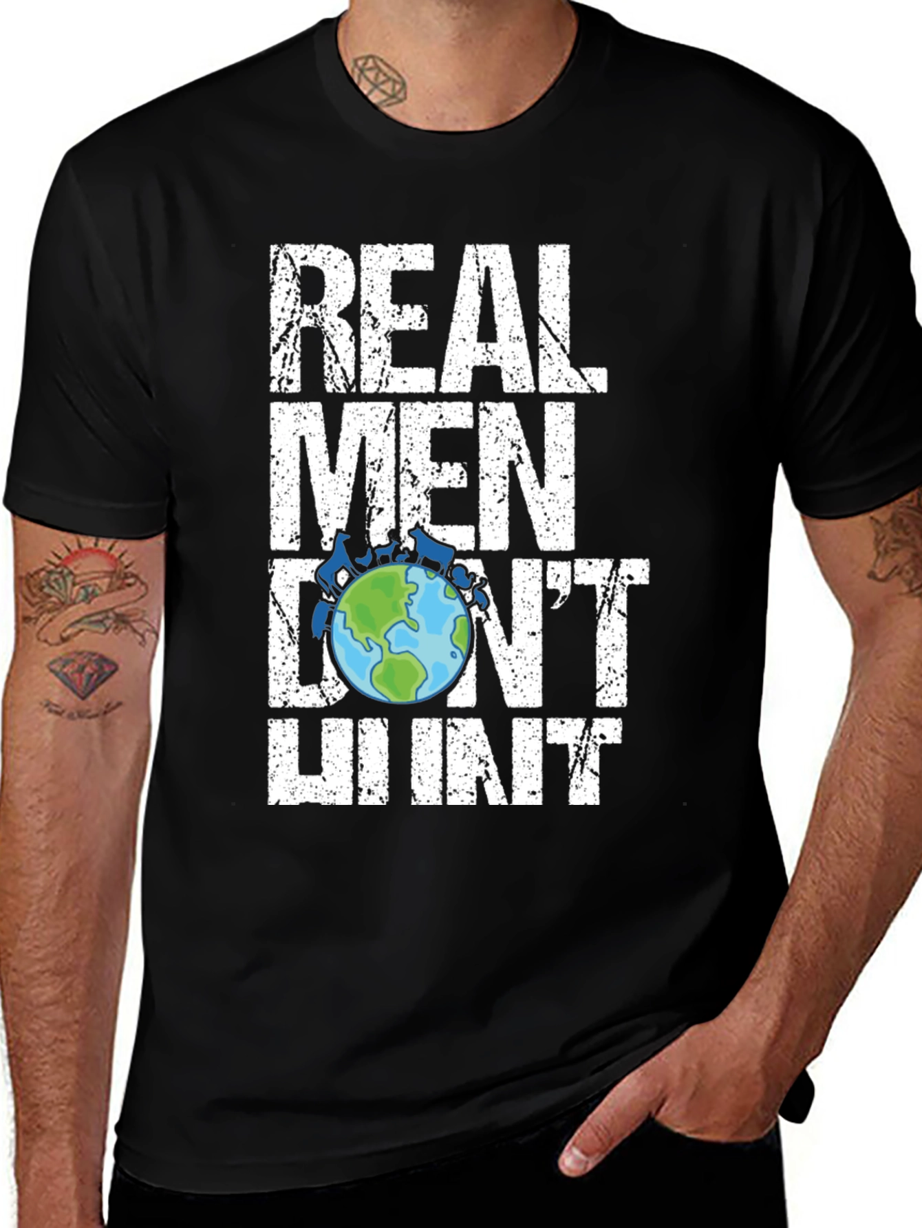 Variant 20 of Real Men Don't Hunt Graphic T-Shirt