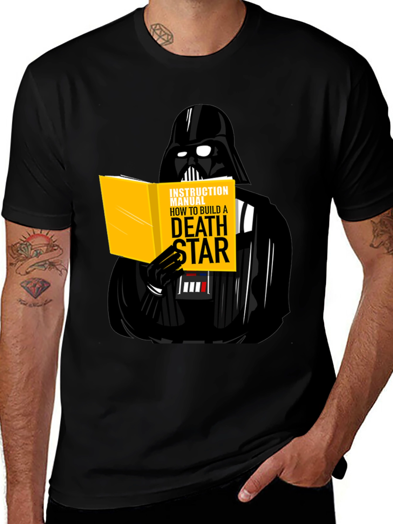 Darth Vader Death Star Instruction Manual Graphic Tee