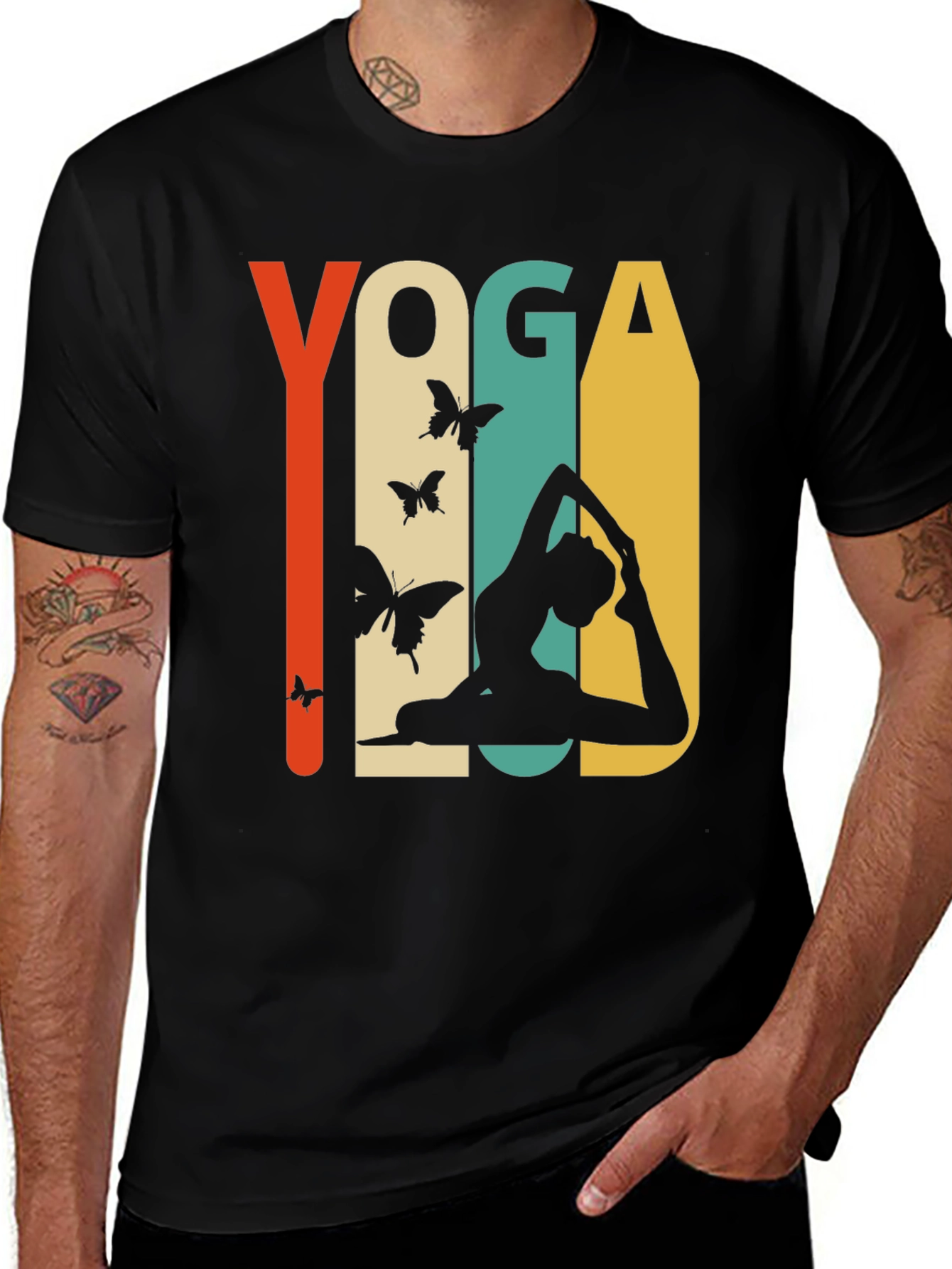 Yoga T-Shirt with Retro Design