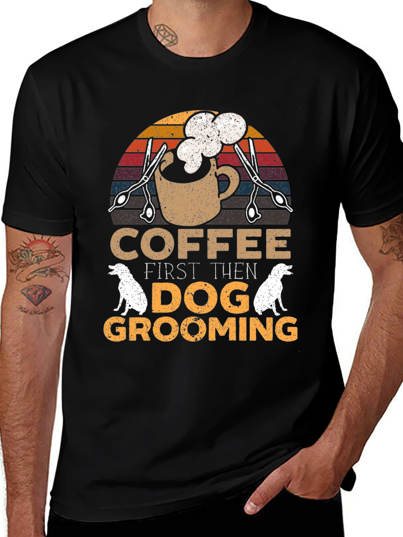 Variant 2 of Coffee Then Dog Grooming Graphic Tee