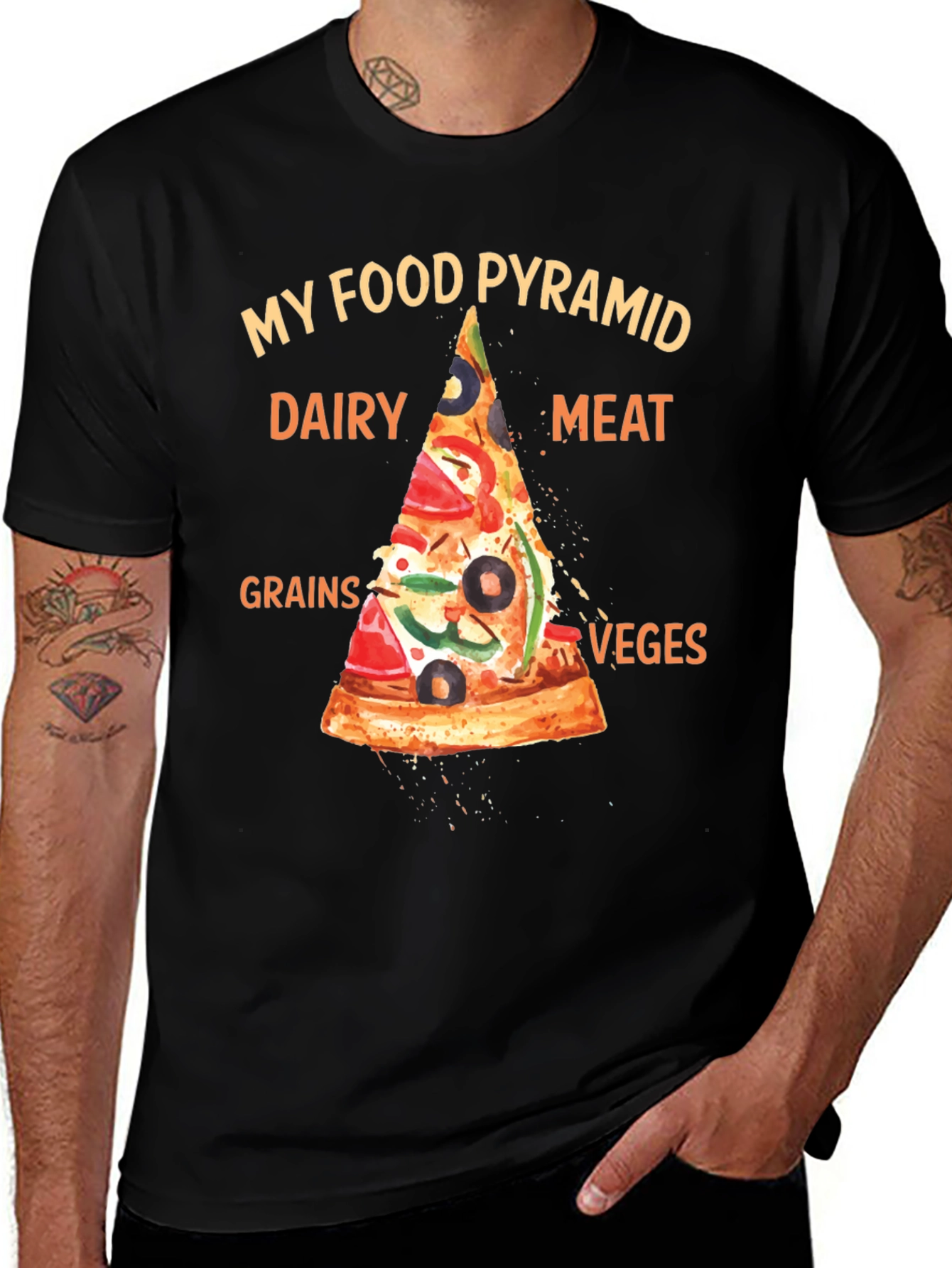 Pizza Food Pyramid T-Shirt - Funny Foodie Tee