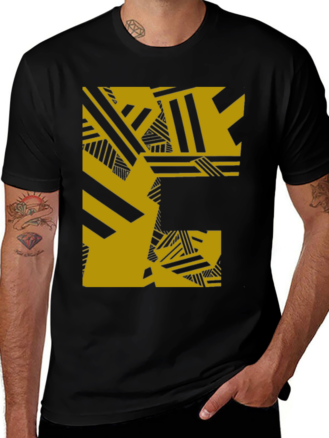 Black Abstract Graphic Tee - Black main image