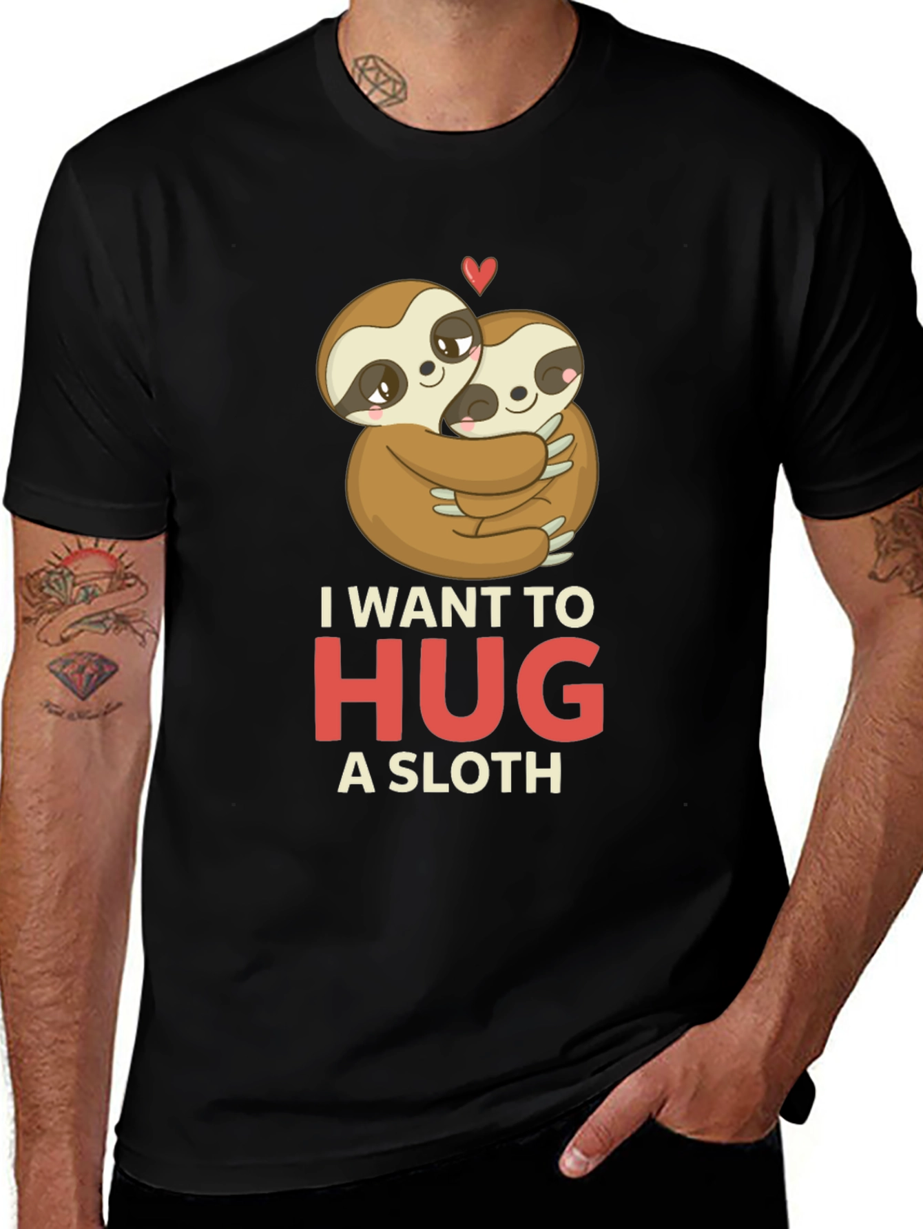 Variant 26 of I Want to Hug a Sloth T-Shirt