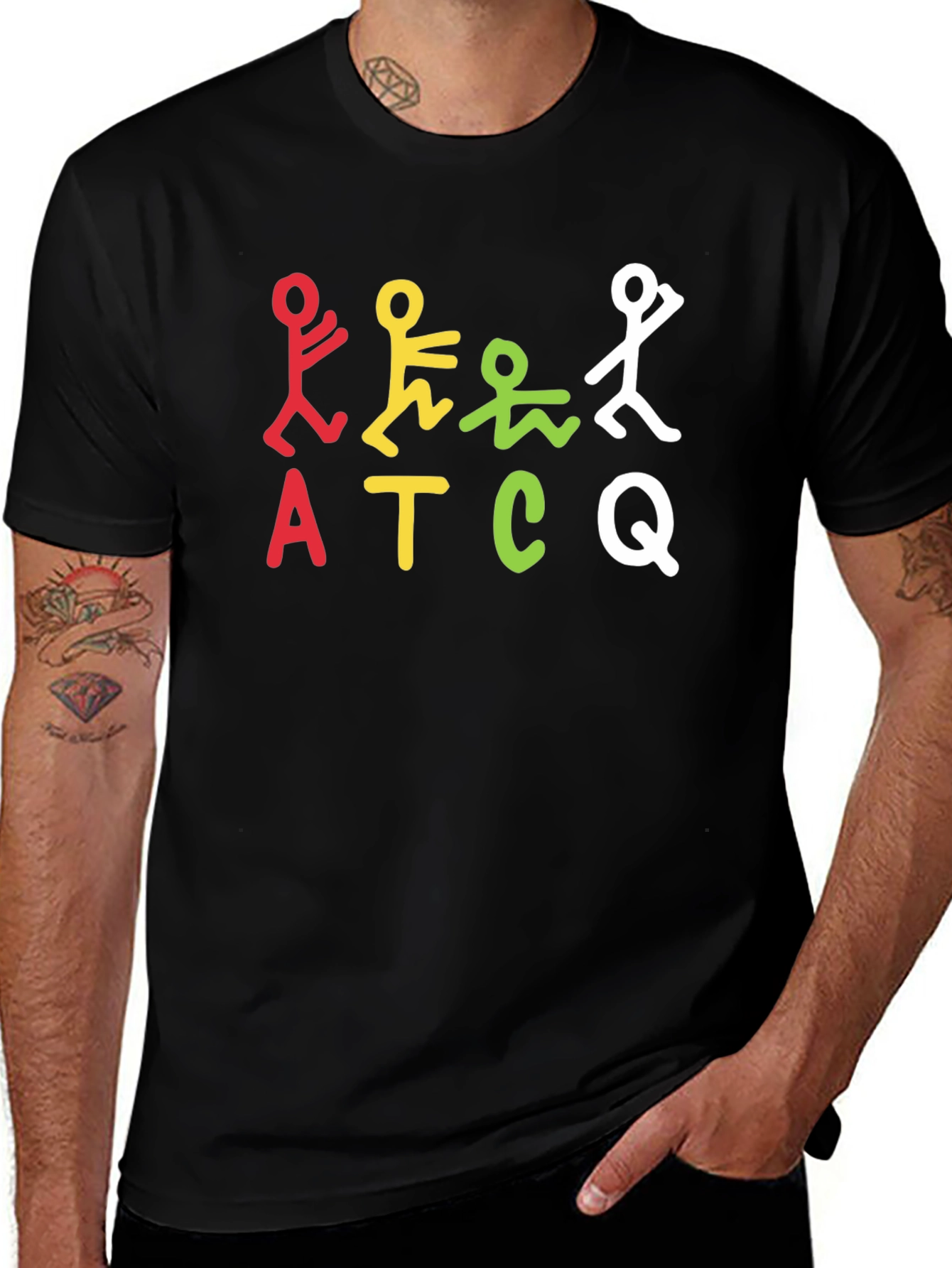 ATCQ Tribute Graphic Tee - Black Cotton Blend Shirt