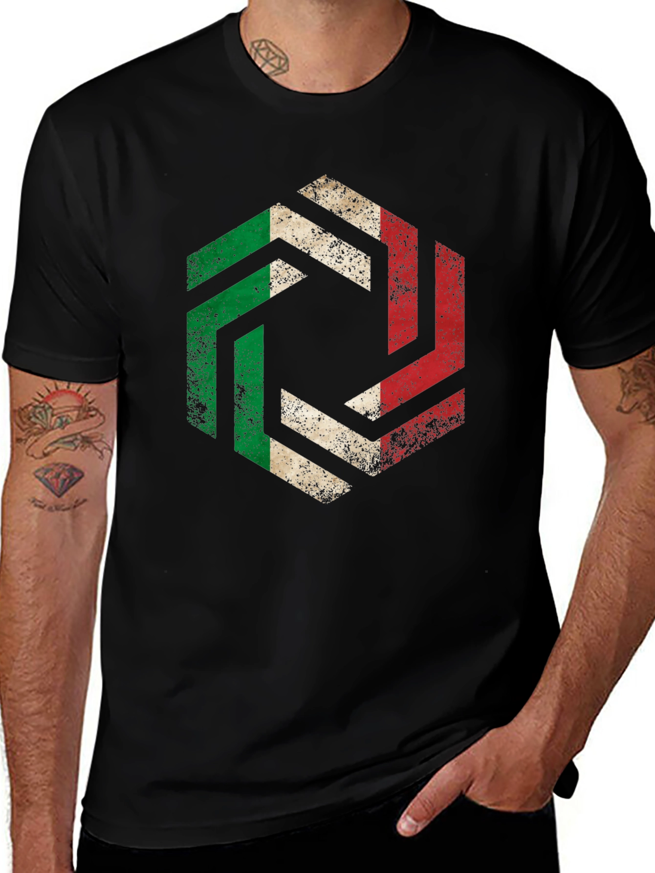 Italian Flag Geometric T-Shirt