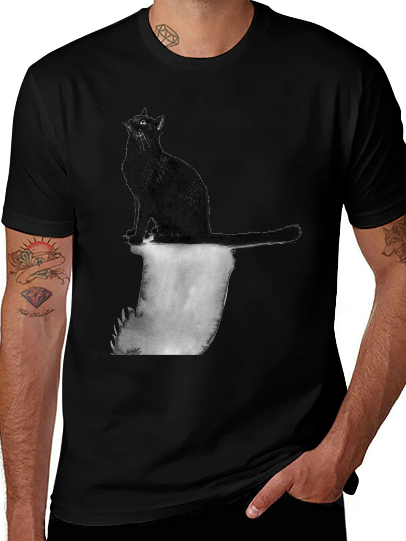 Variant 17 of Black Cat T-Shirt - Unique Graphic Tee