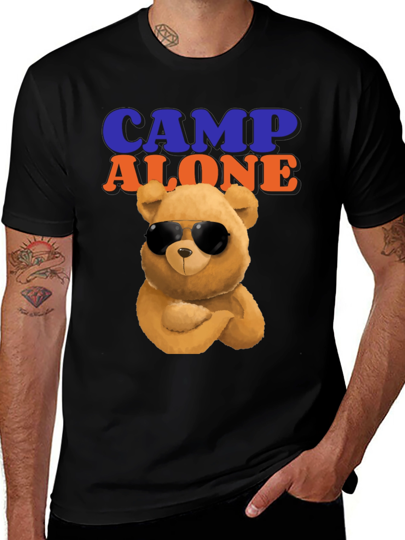 Variant 7 of Camp Alone T-Shirt with Cool Bear Graphic