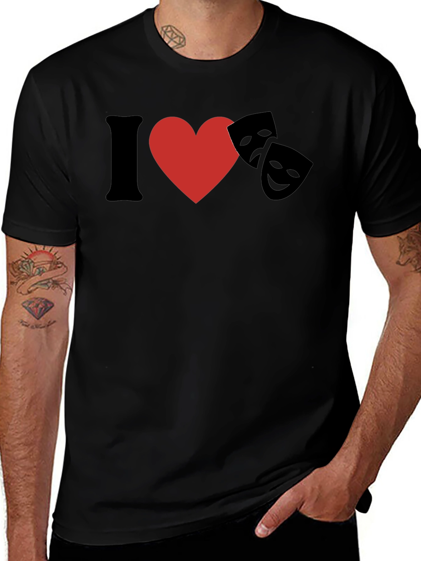Variant 22 of I Love Theatre Graphic Tee - Black
