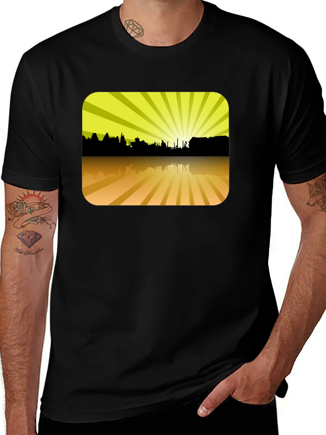 Variant 17 of Sunset Silhouette Graphic T-Shirt