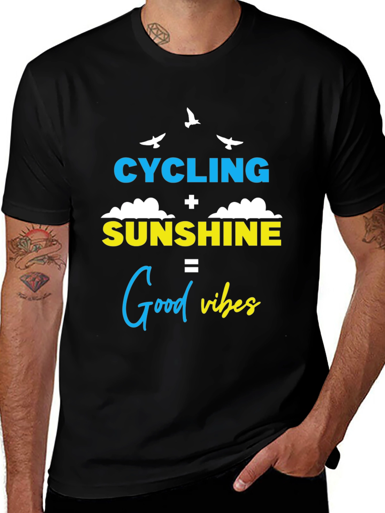 Variant 16 of Cycling Sunshine Good Vibes Graphic Tee