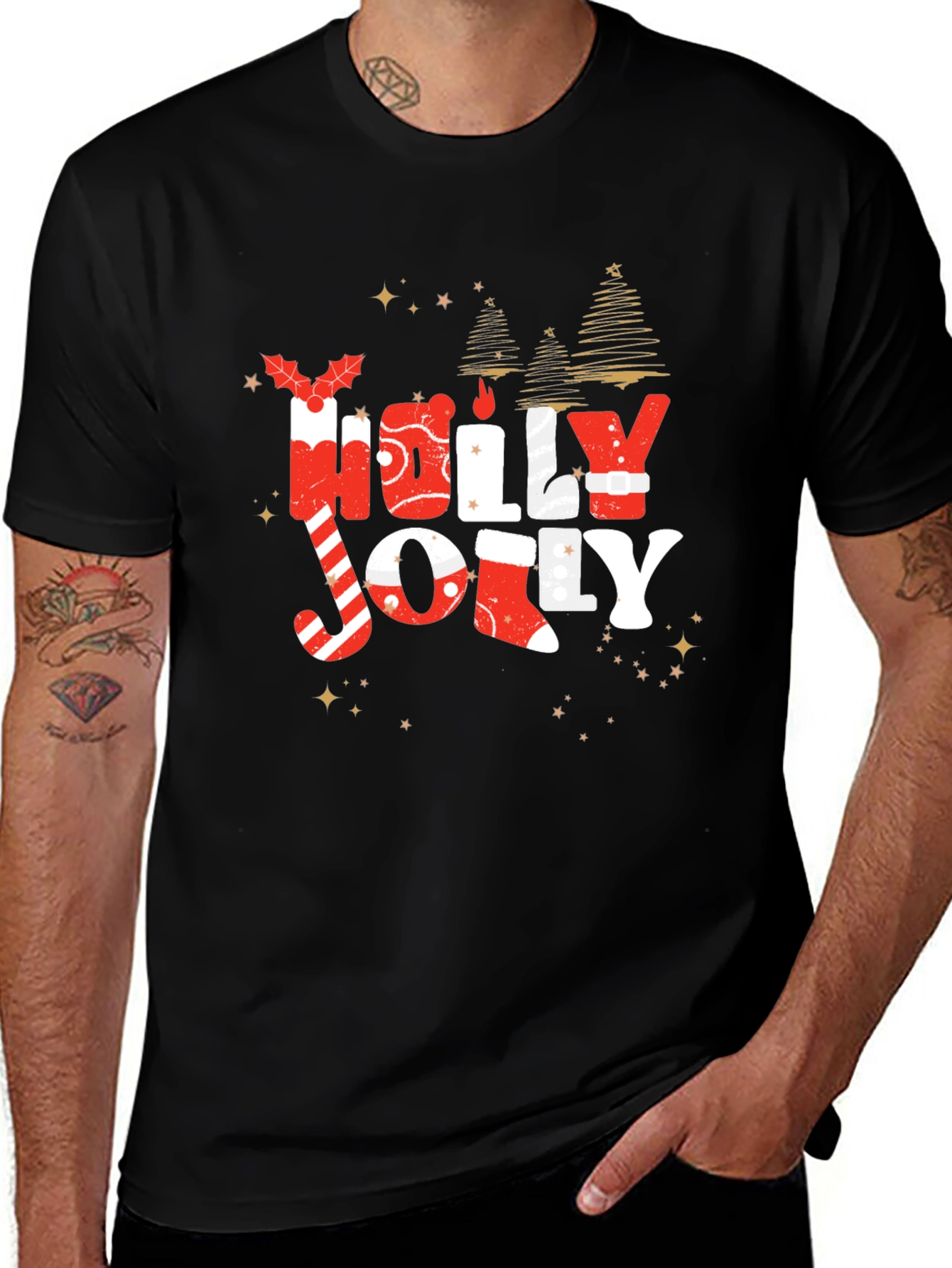 Festive 'Holly Jolly' Christmas T-Shirt