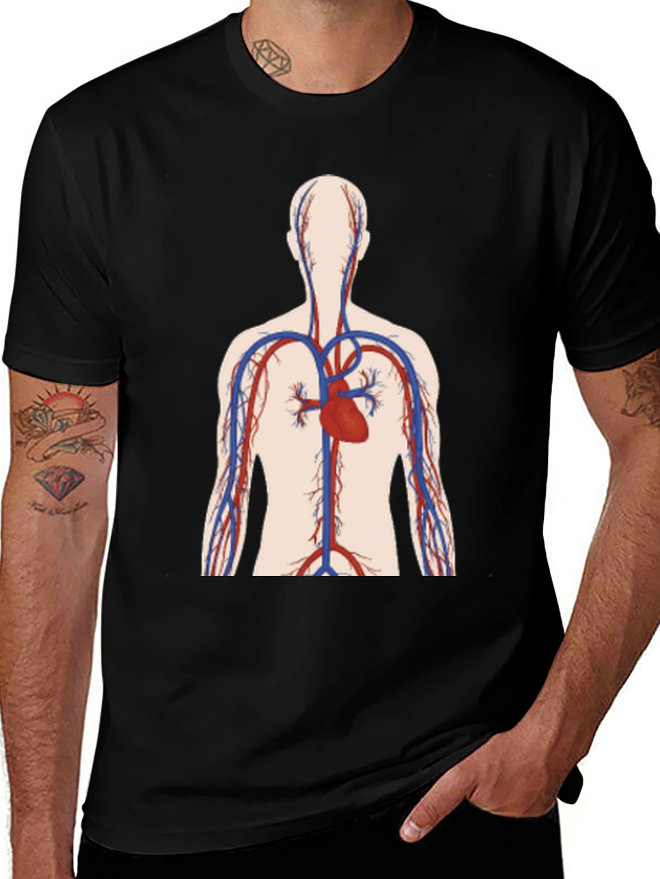 Variant 19 of Anatomical Heart Graphic Tee - Black Unisex T-Shirt