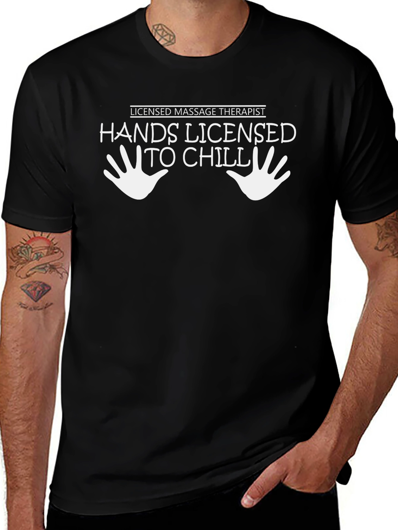 Variant 10 of Licensed Massage Therapist Hands To Chill T-Shirt