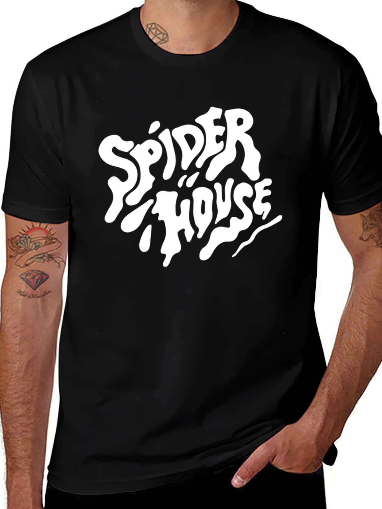 Variant 4 of Spider House Graphic Tee - Black