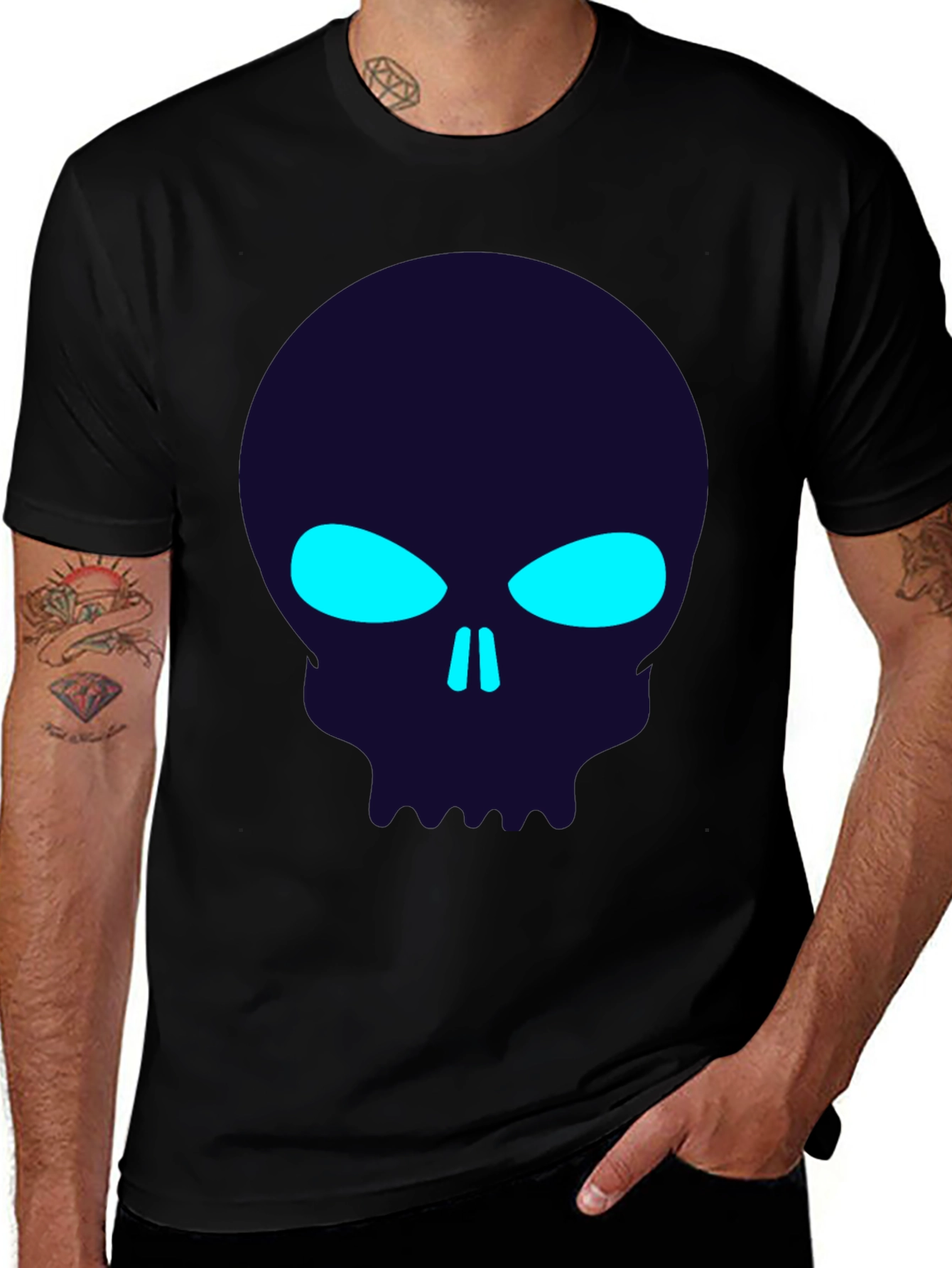 Variant 21 of Skull Graphic Black T-Shirt