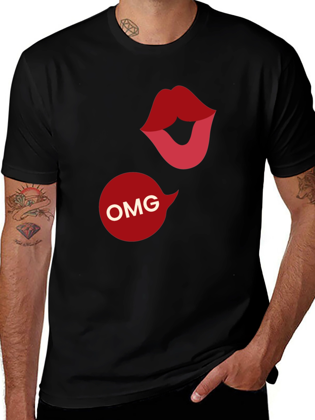 OMG Lips Graphic Tee - Statement T-Shirt