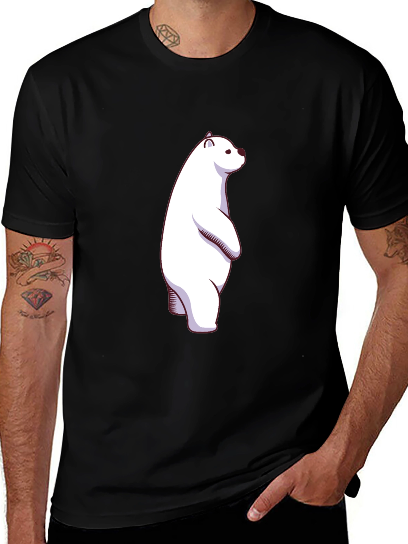 Variant 28 of Cool Bear Graphic Tee - Black Cotton T-Shirt