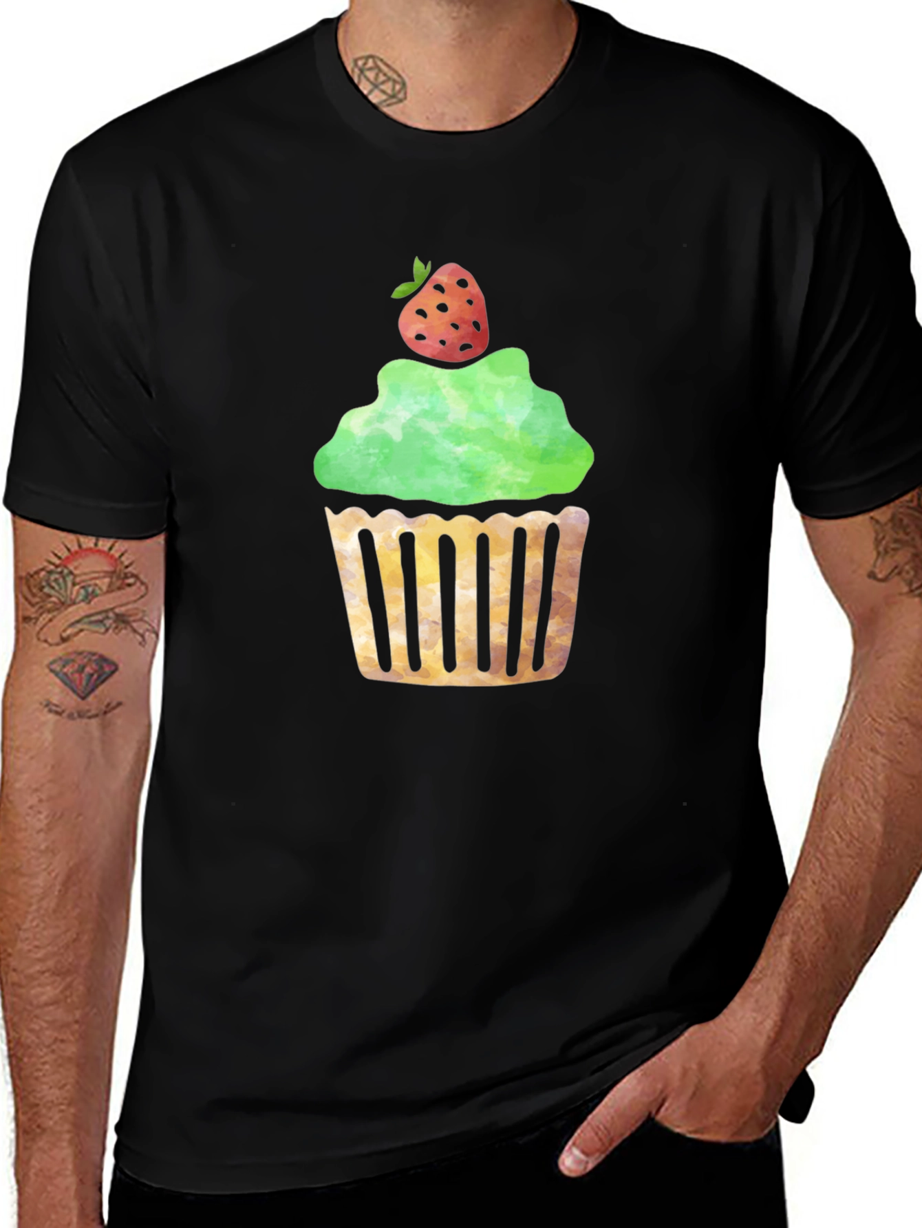 Variant 17 of Cupcake Graphic Black T-Shirt