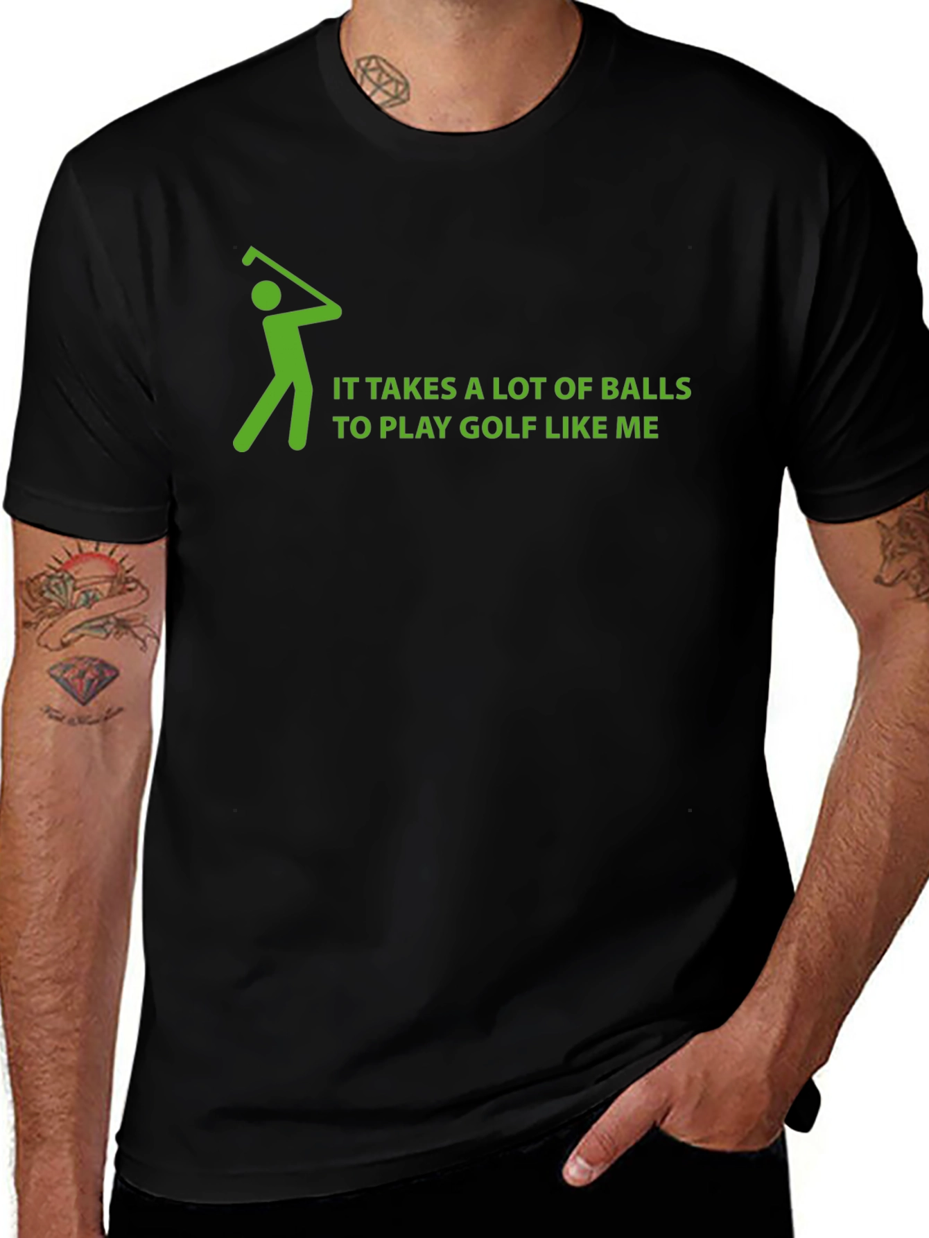Variant 19 of Golf Humor T-Shirt: Takes a Lot of Balls