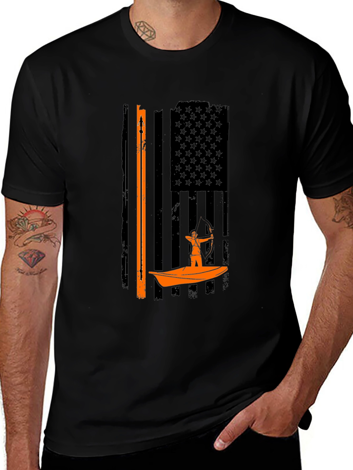 Variant 29 of American Flag Bow Hunter T-Shirt