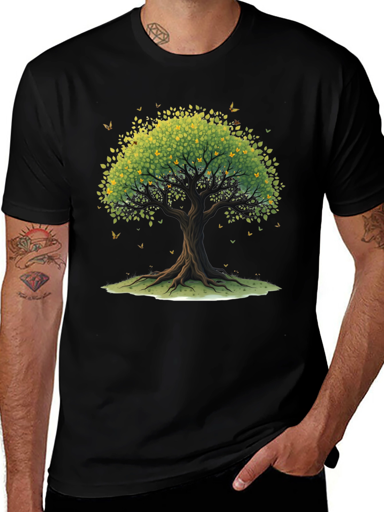 Variant 20 of Nature Tree Graphic Black T-Shirt