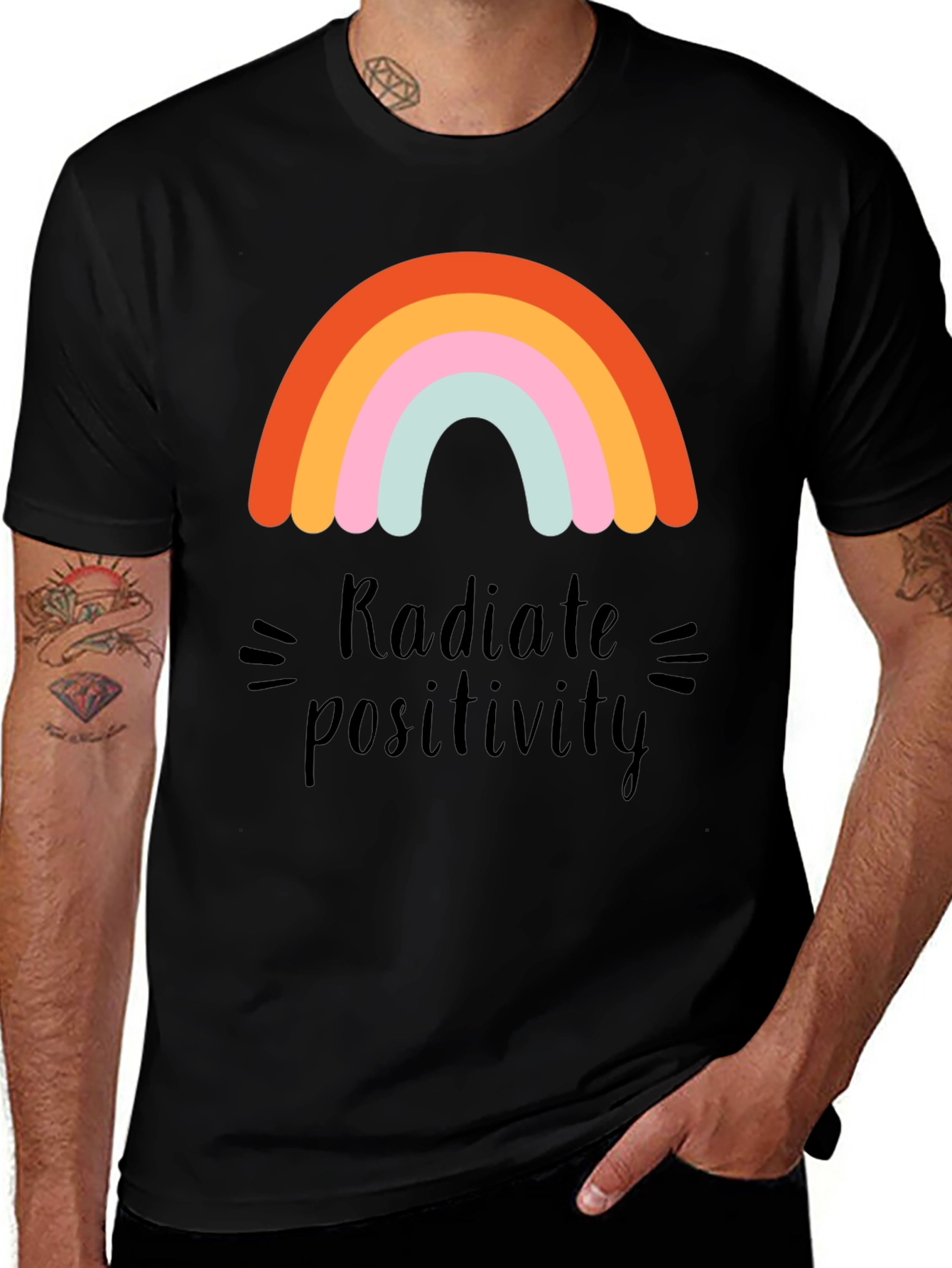 Variant 8 of Radiate Positivity Rainbow Graphic T-Shirt