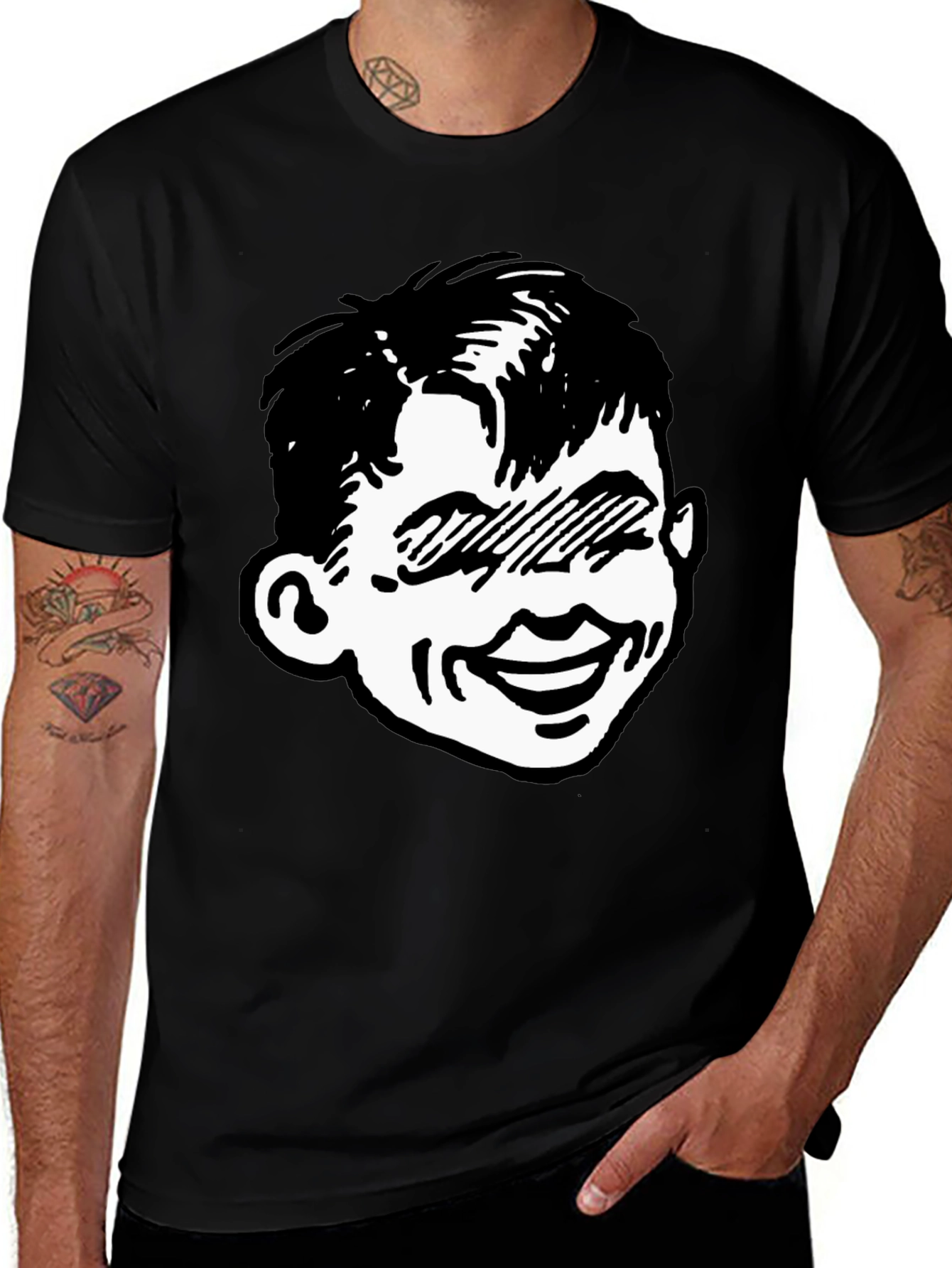 Variant 29 of Men's Graphic T-Shirt - Retro Character Design