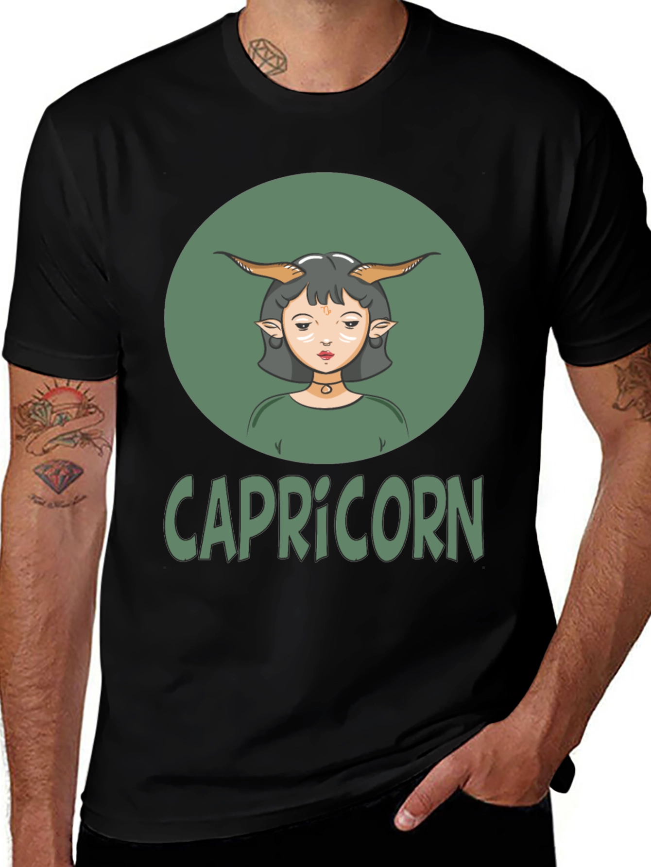 Capricorn Zodiac Graphic T-Shirt, Astrology Tee