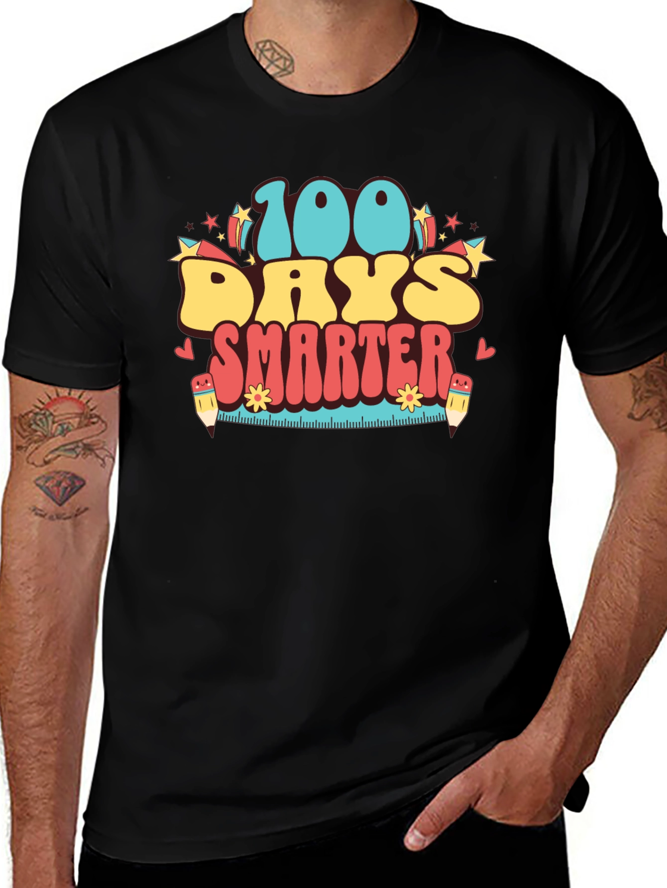 Variant 7 of 100 Days Smarter Retro T-Shirt