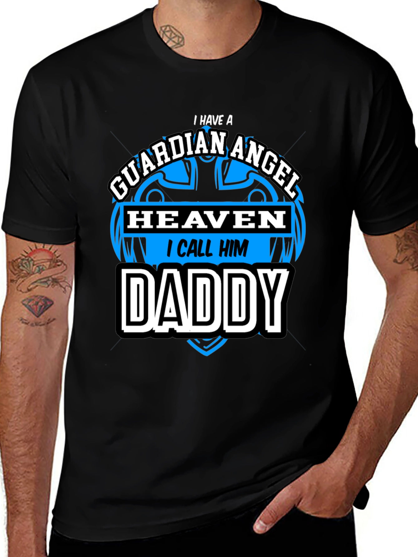 Variant 23 of Guardian Angel Daddy Black T-Shirt