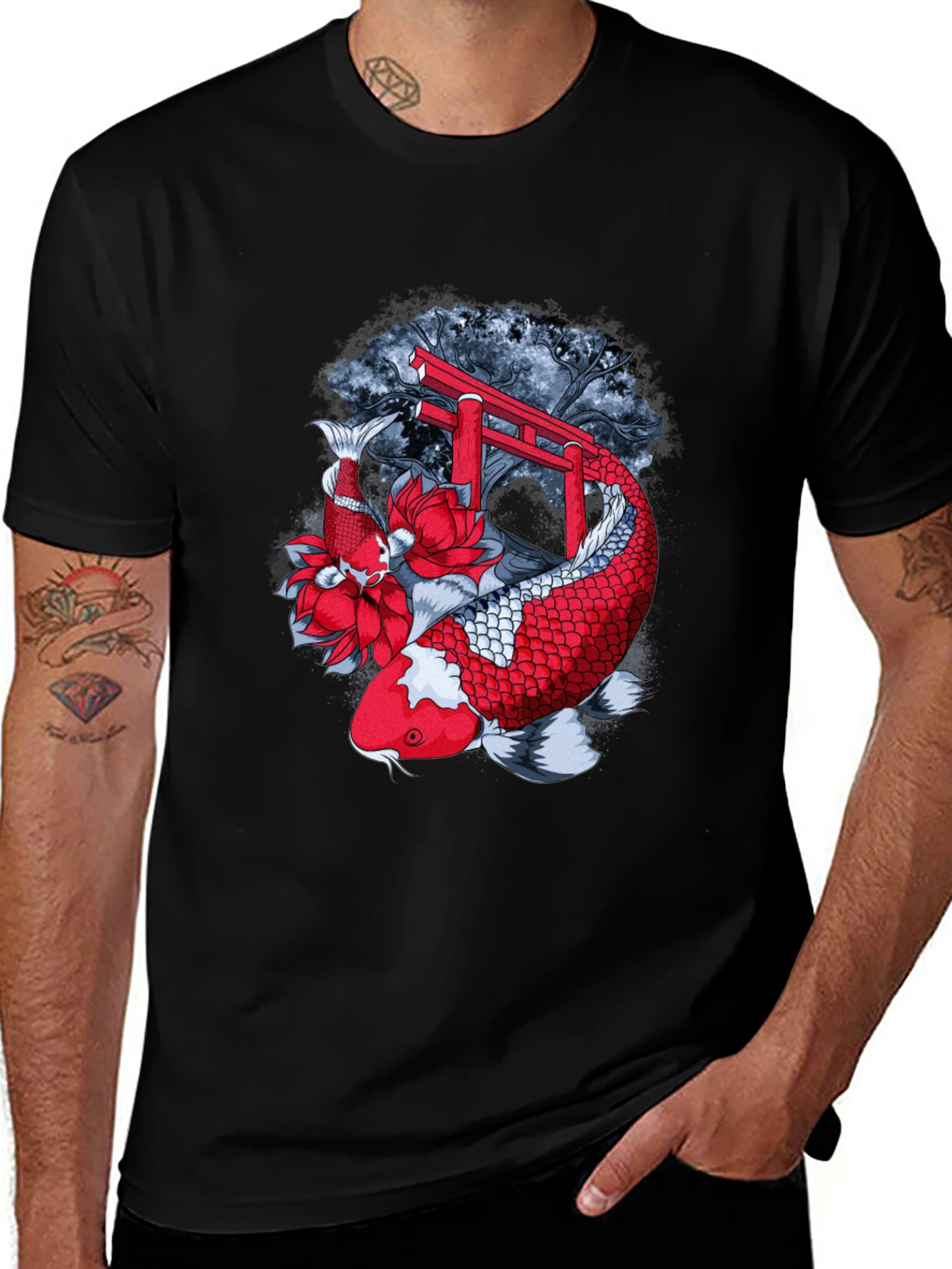 Koi Fish Graphic Tee - Japanese Art Shirt