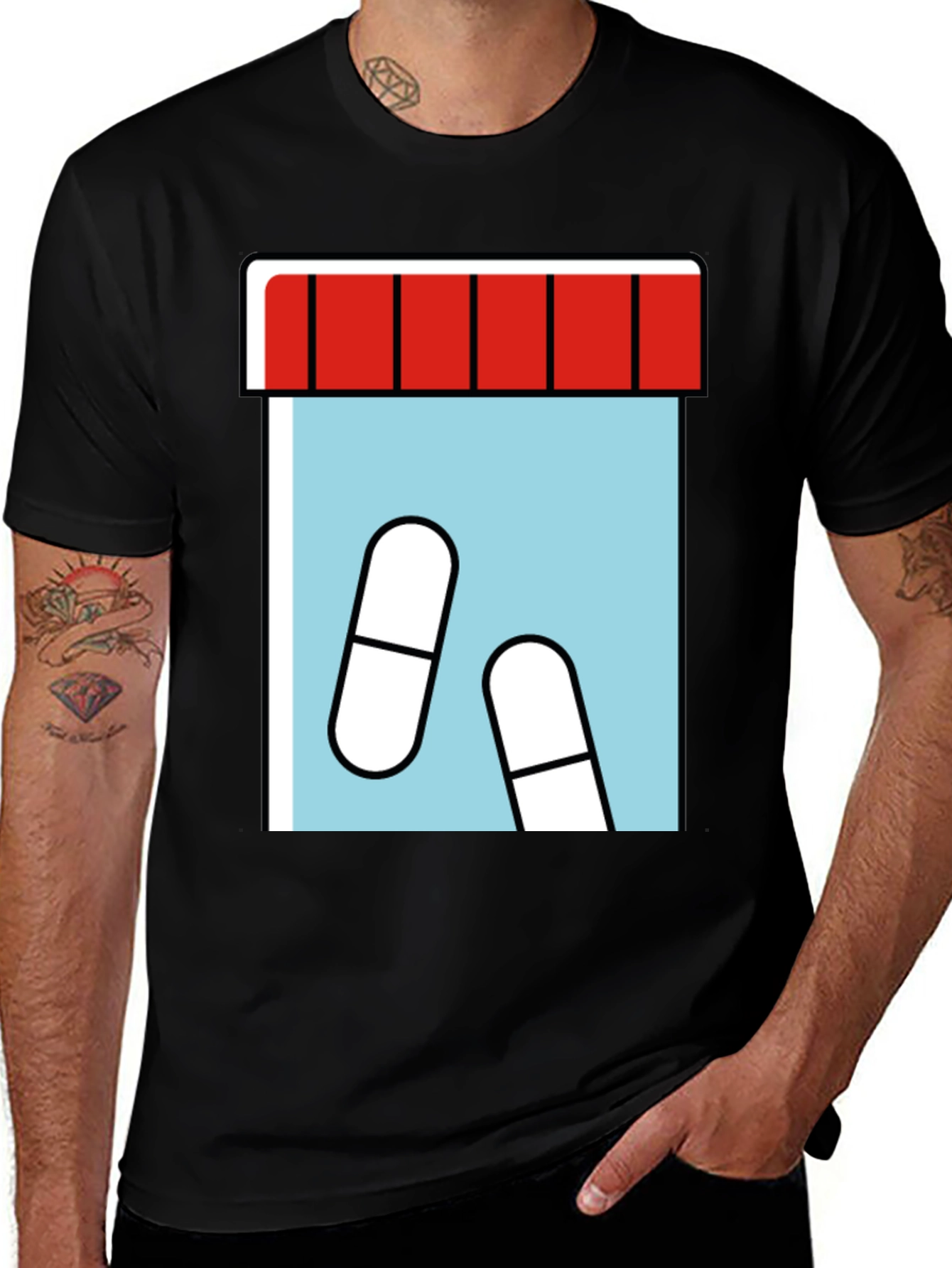 Variant 19 of Pills Graphic Tee - Novelty Capsule Design Shirt