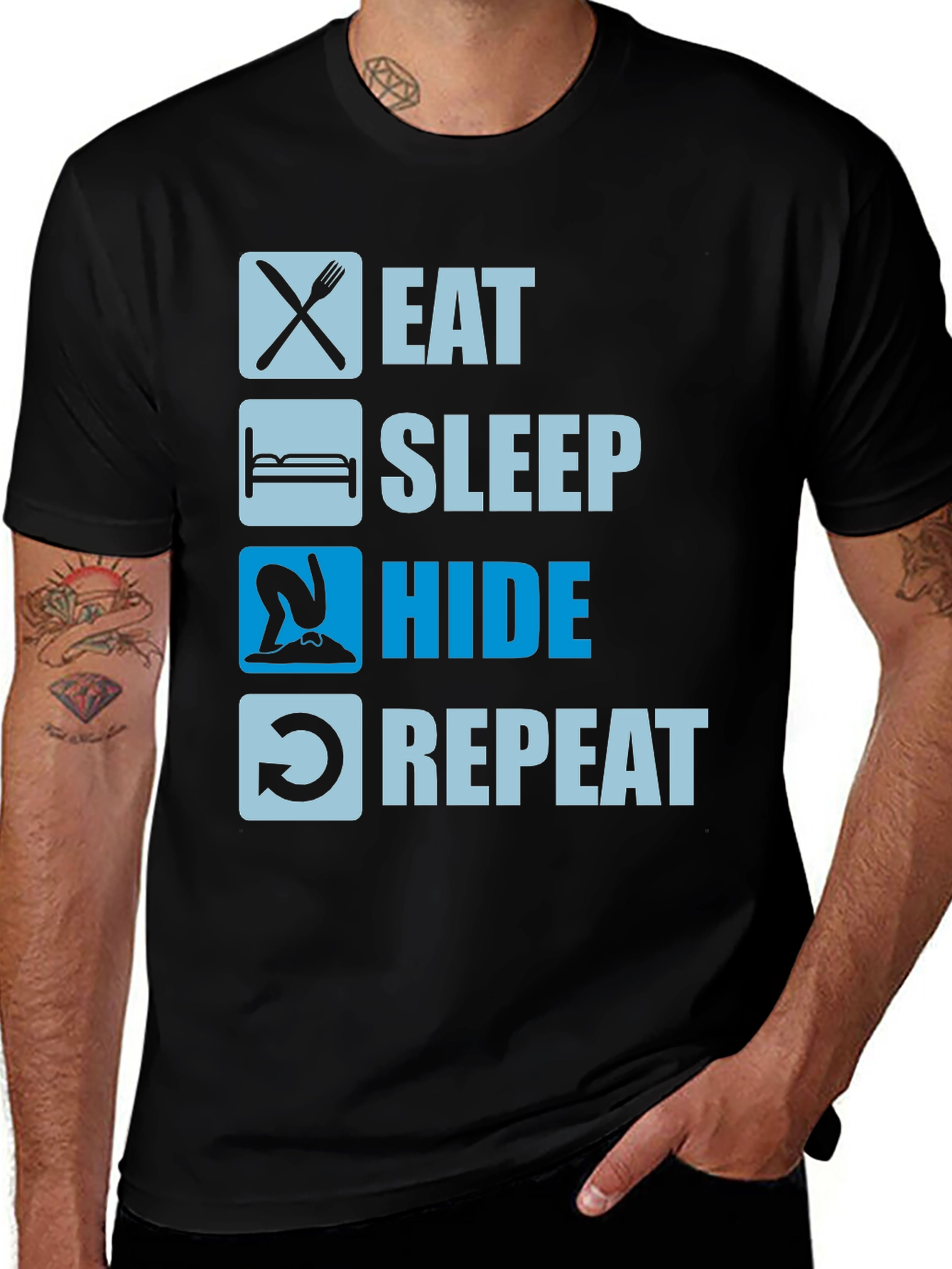 Variant 9 of Eat Sleep Hide Repeat T-Shirt