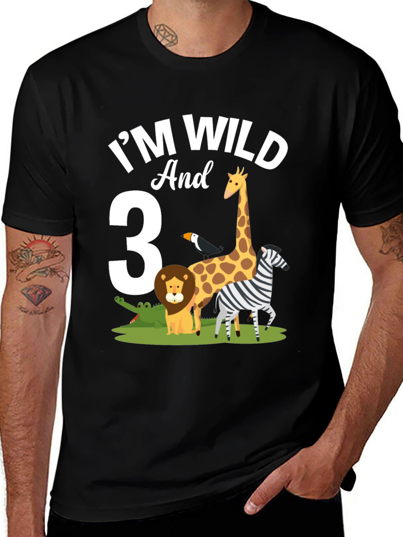 I'm Wild and 3rd Birthday Jungle Animals T-Shirt