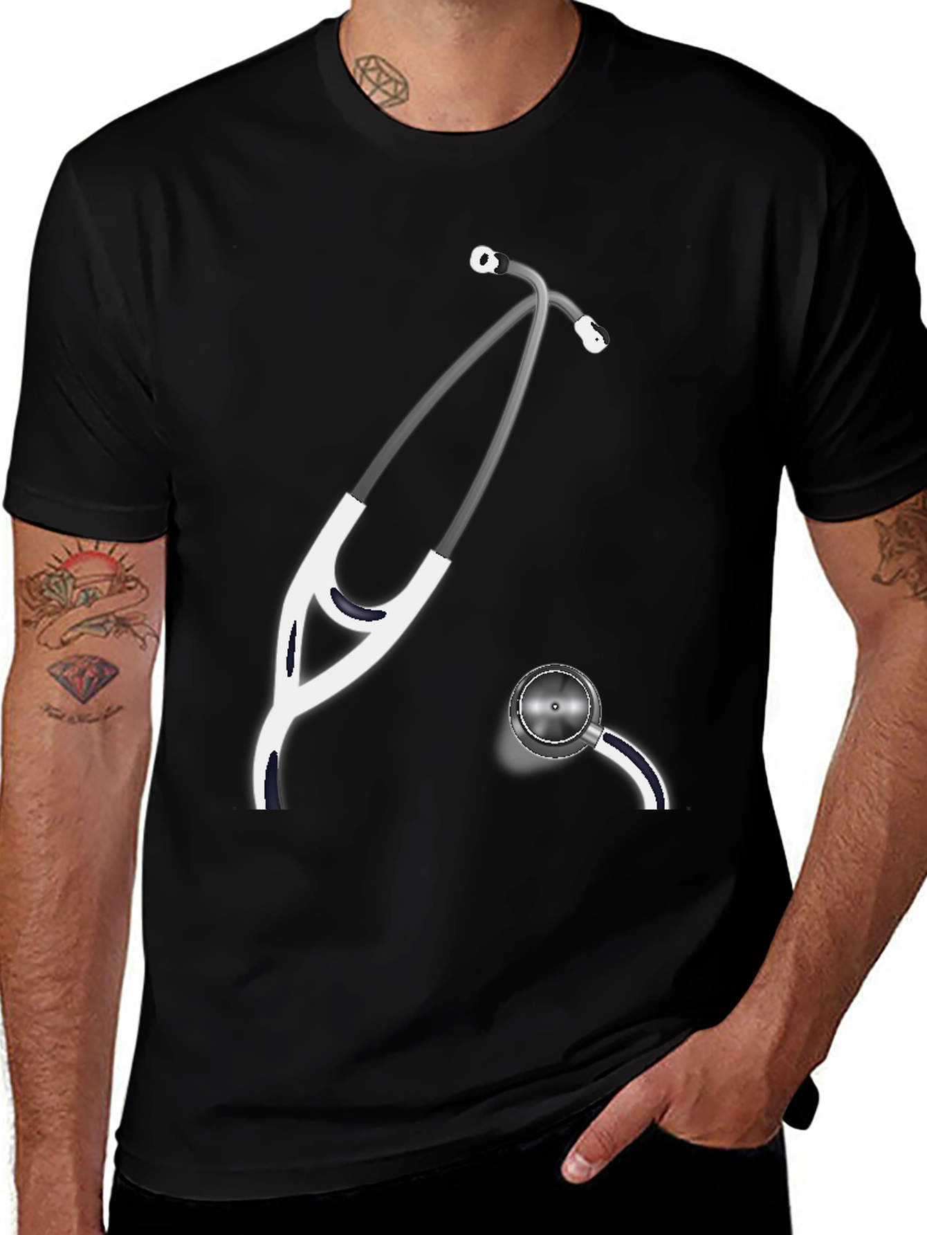 Variant 6 of Stethoscope Graphic Tee - Medical Profession Shirt