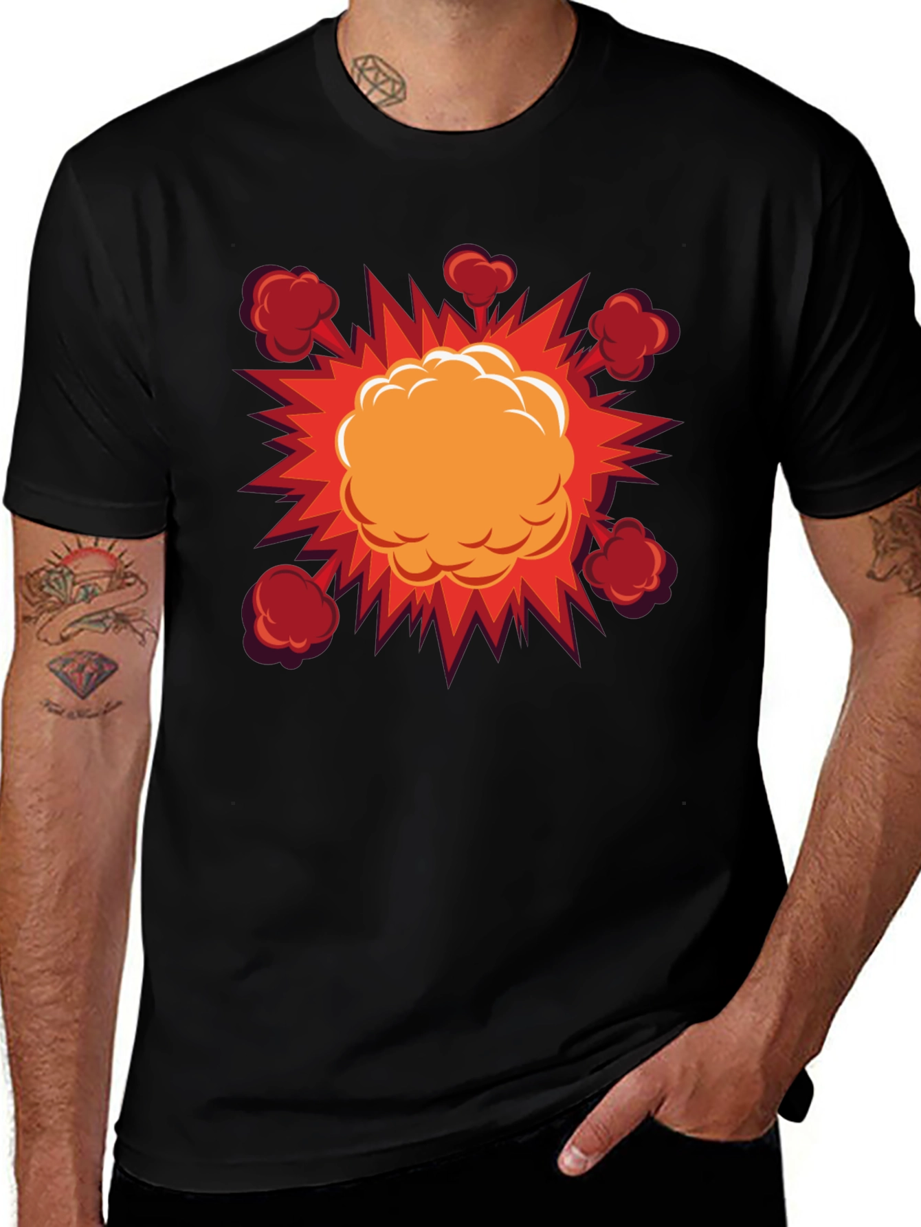 Variant 16 of Explosion Graphic Black T-Shirt