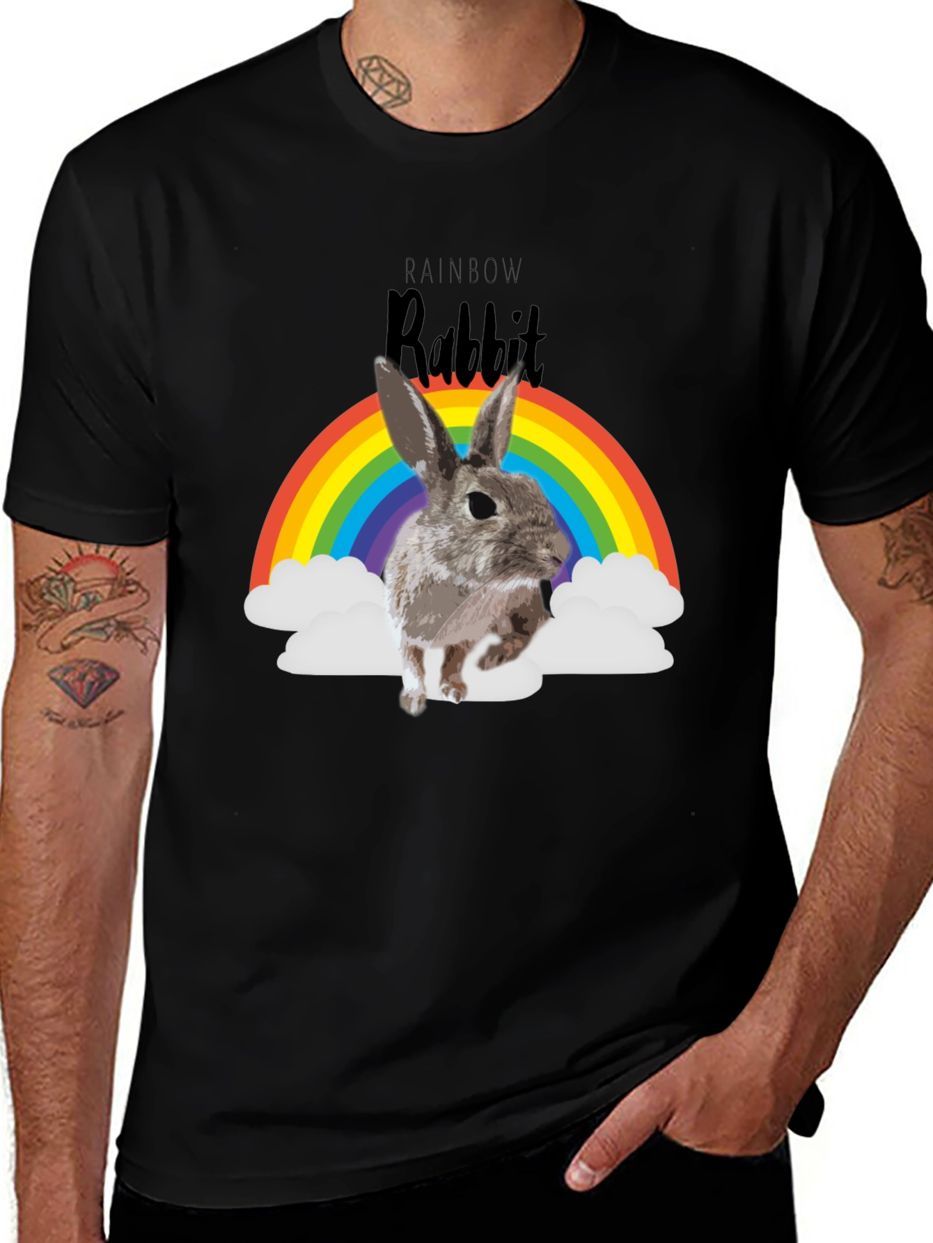 Variant 13 of Rainbow Rabbit T-Shirt - Fun Graphic Tee