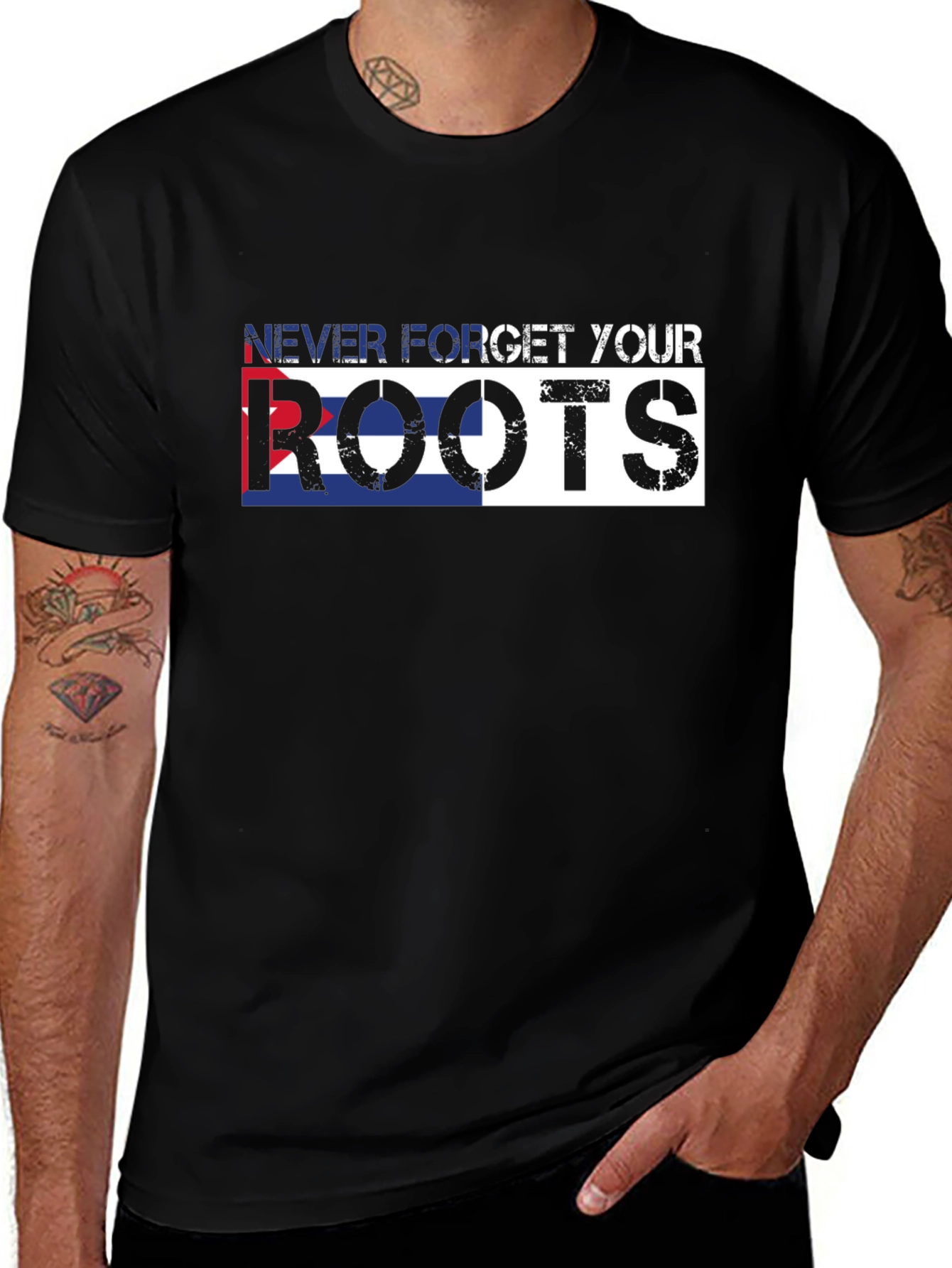 Never Forget Your Roots Cuba Flag T-Shirt