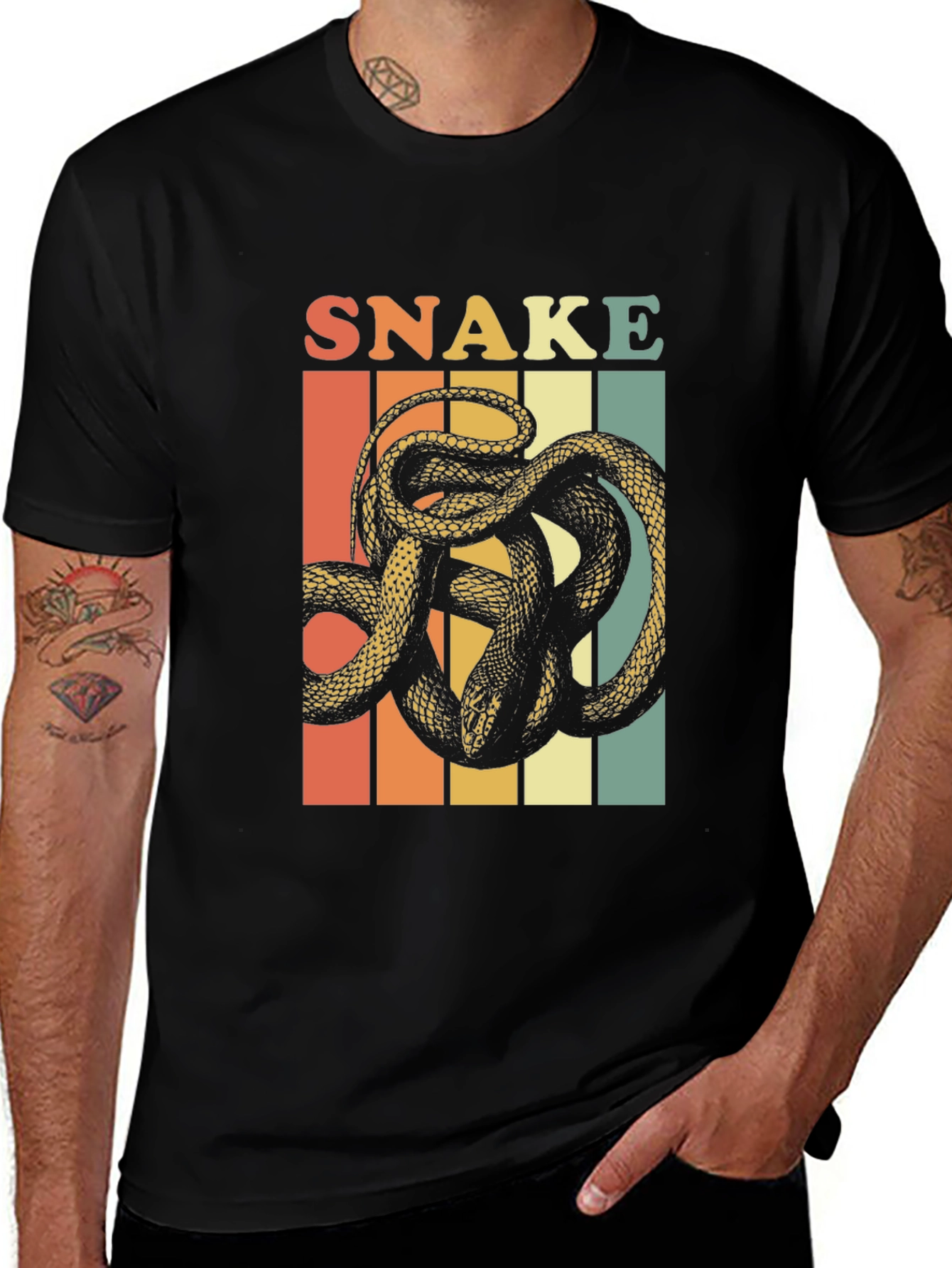 Variant 14 of Retro Snake Graphic Tee - Vintage Style T-Shirt