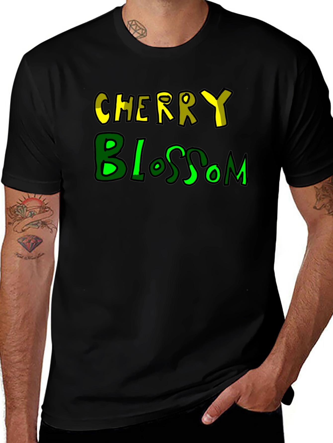 Variant 13 of Cherry Blossom Graphic Print Black T-Shirt