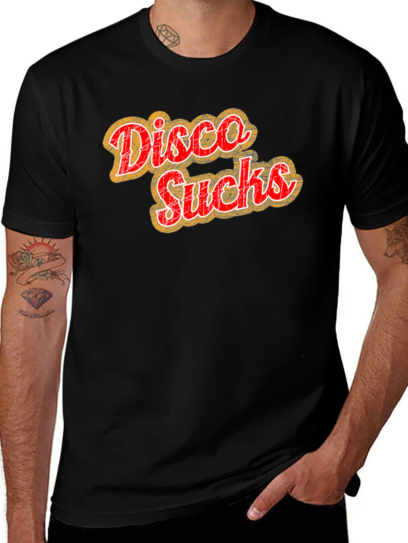 Variant 22 of Disco Sucks Graphic Tee - Retro Style Black T-Shirt